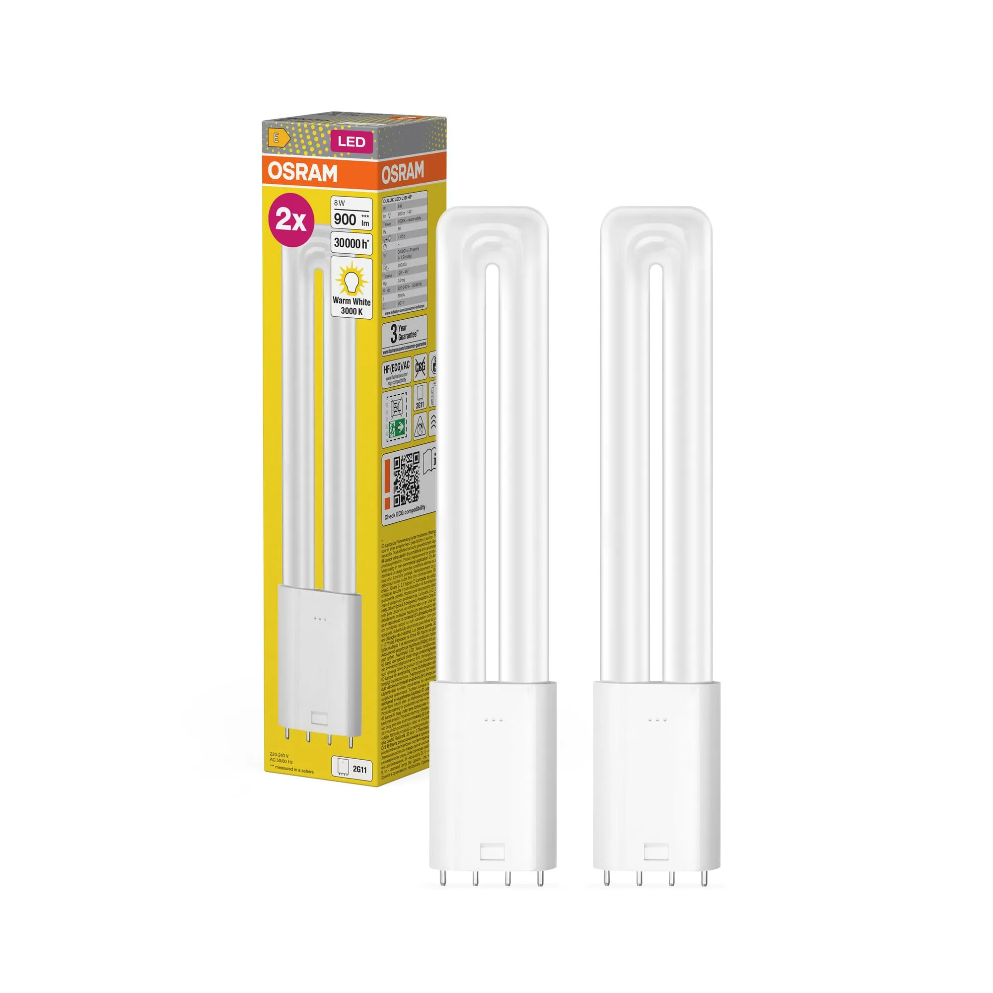 Osram Dulux L18 LED Compact Lamp 8W 2G11 3000K - immagine 1