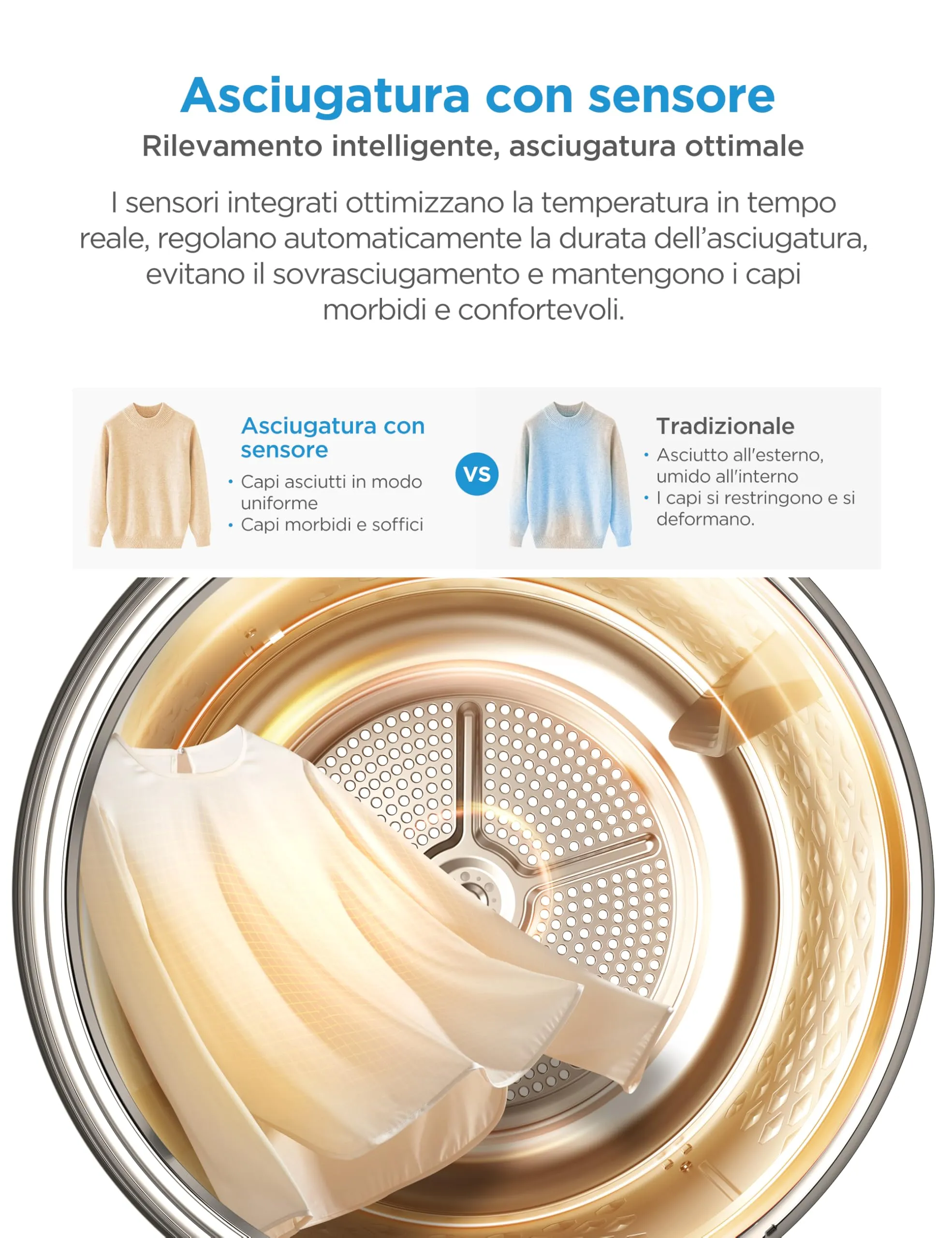 Midea MD11EH80D Asciugatrice a Pompa di Calore 8 kg Classe A++ Bianco - immagine 5