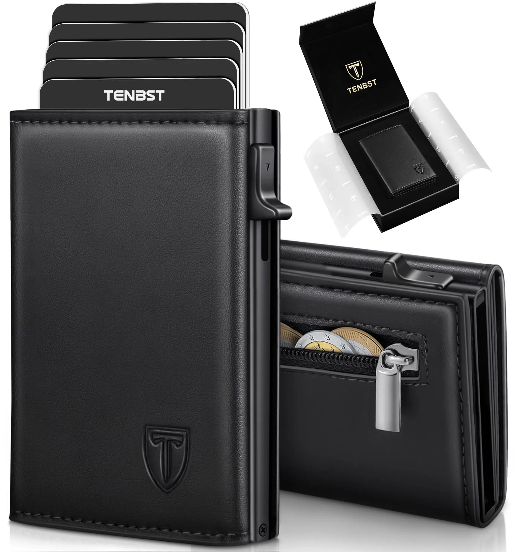 TENBST Portafoglio da uomo RFID HW0001 - immagine 1