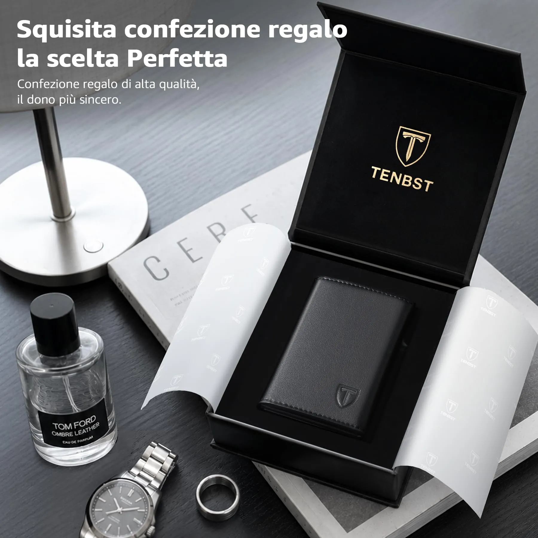TENBST Portafoglio da uomo RFID HW0001 - immagine 2