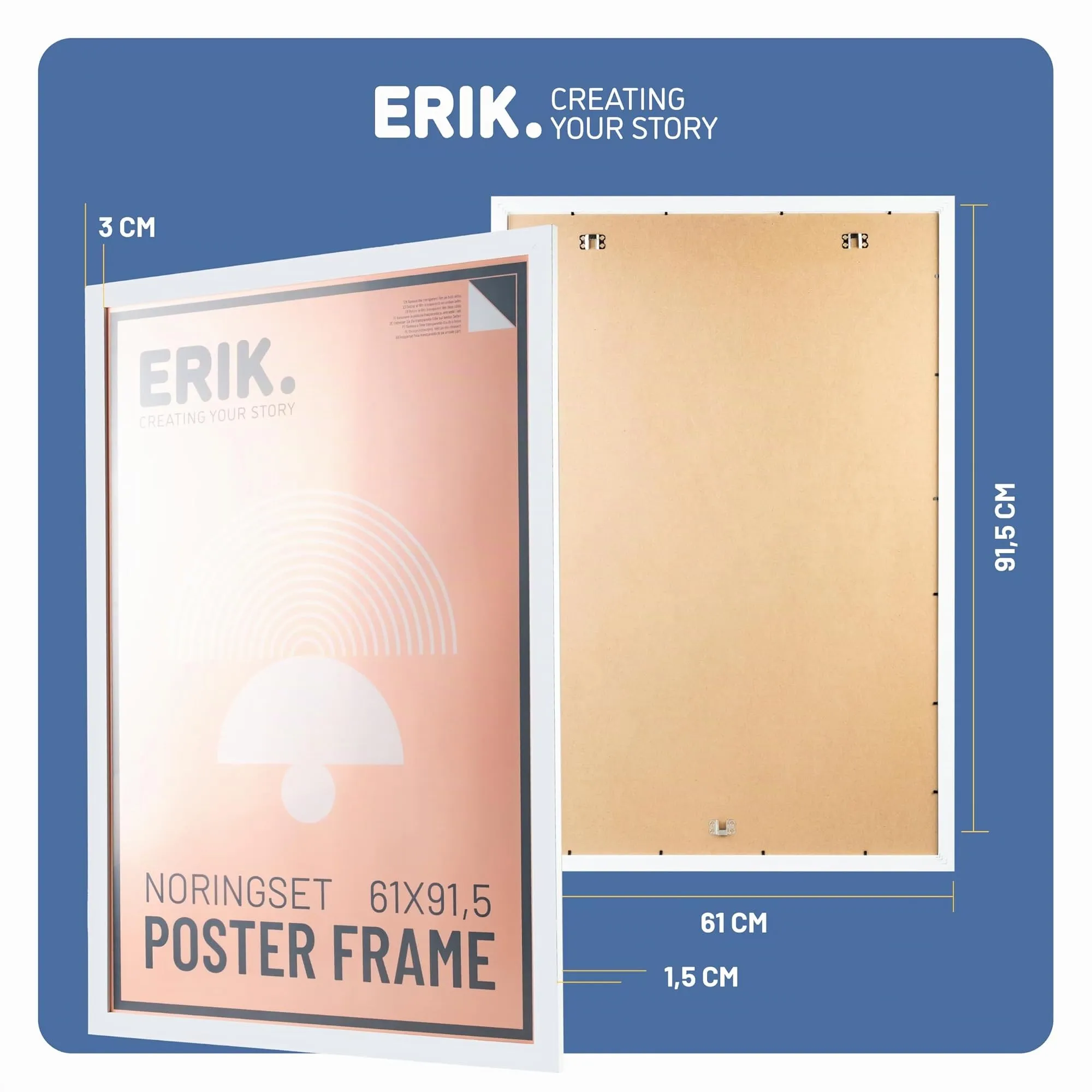 Grupo Erik Cornice MDF 61x91,5 cm Bianca - immagine 3