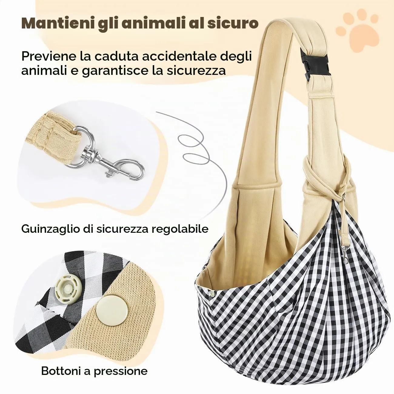 Pawaboo Trasportino per Cane Piccolo 3-10 Libbre, Cachi Chiaro - immagine 4