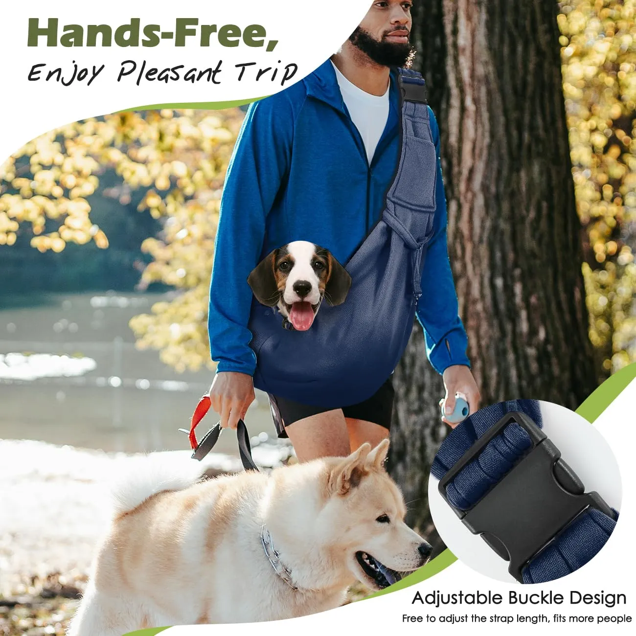 Pawaboo Trasportino per Cane Piccolo, 3-10 Libbre, Blu Scuro - immagine 3