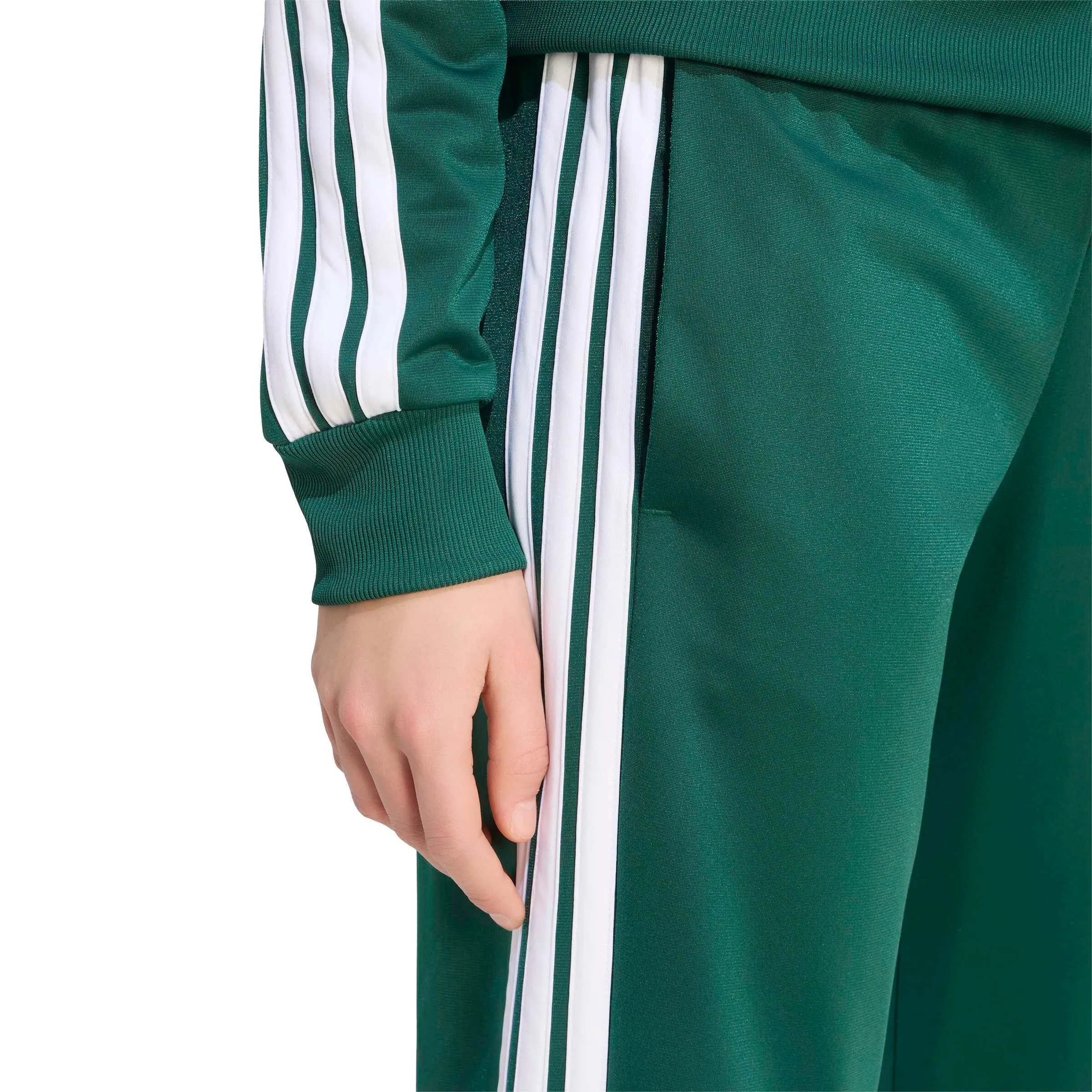 adidas Donna Essentials 3-Stripes Track Suit, Collegiate Green, M - immagine 5