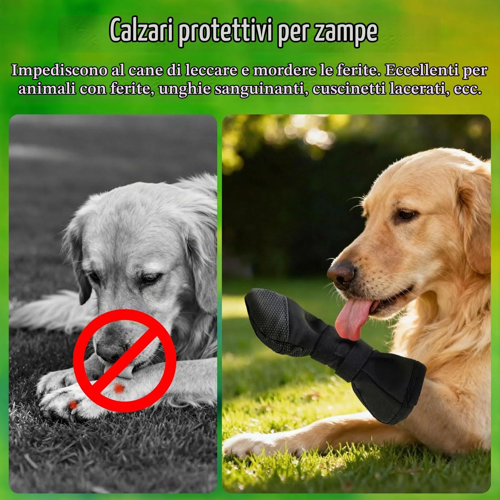 CHONGQILAO Scarpe di Protezione e Recupero per Cani, Calze Impermeabili e Traspiranti Antiscivolo per Zampe Ferite, Taglia L, Nero - immagine 4