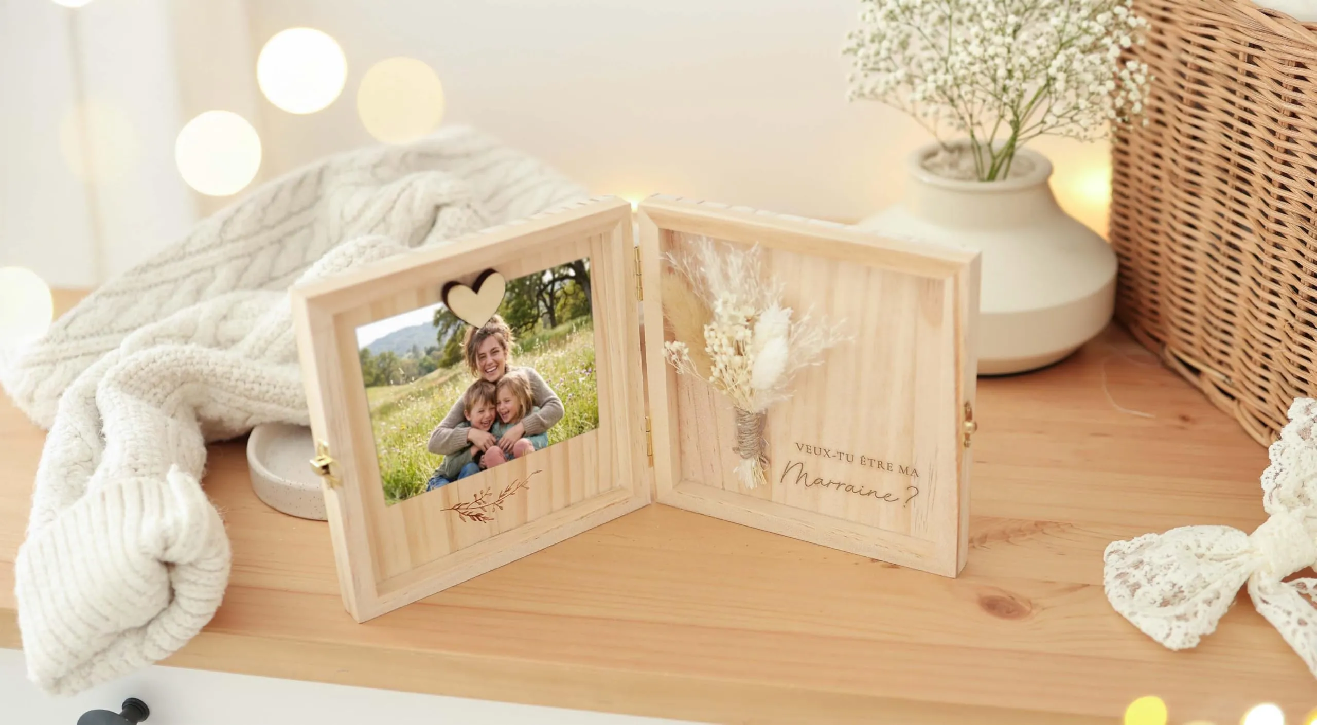 Joli Coon Cofanetto in legno Vuoi essere la mia madrina - immagine 6