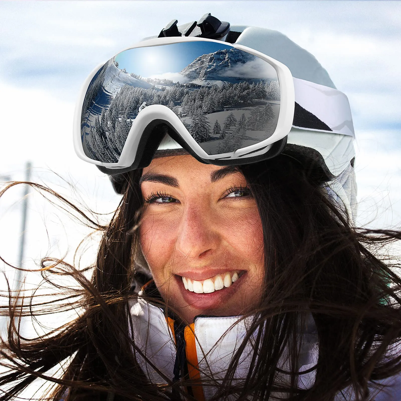 OutdoorMaster Maschera Sci Modello Classic OTG, Lenti Anti-Appannamento e Protezione UV400, Compatibile con Casco e Occhiali da Vista - immagine 6