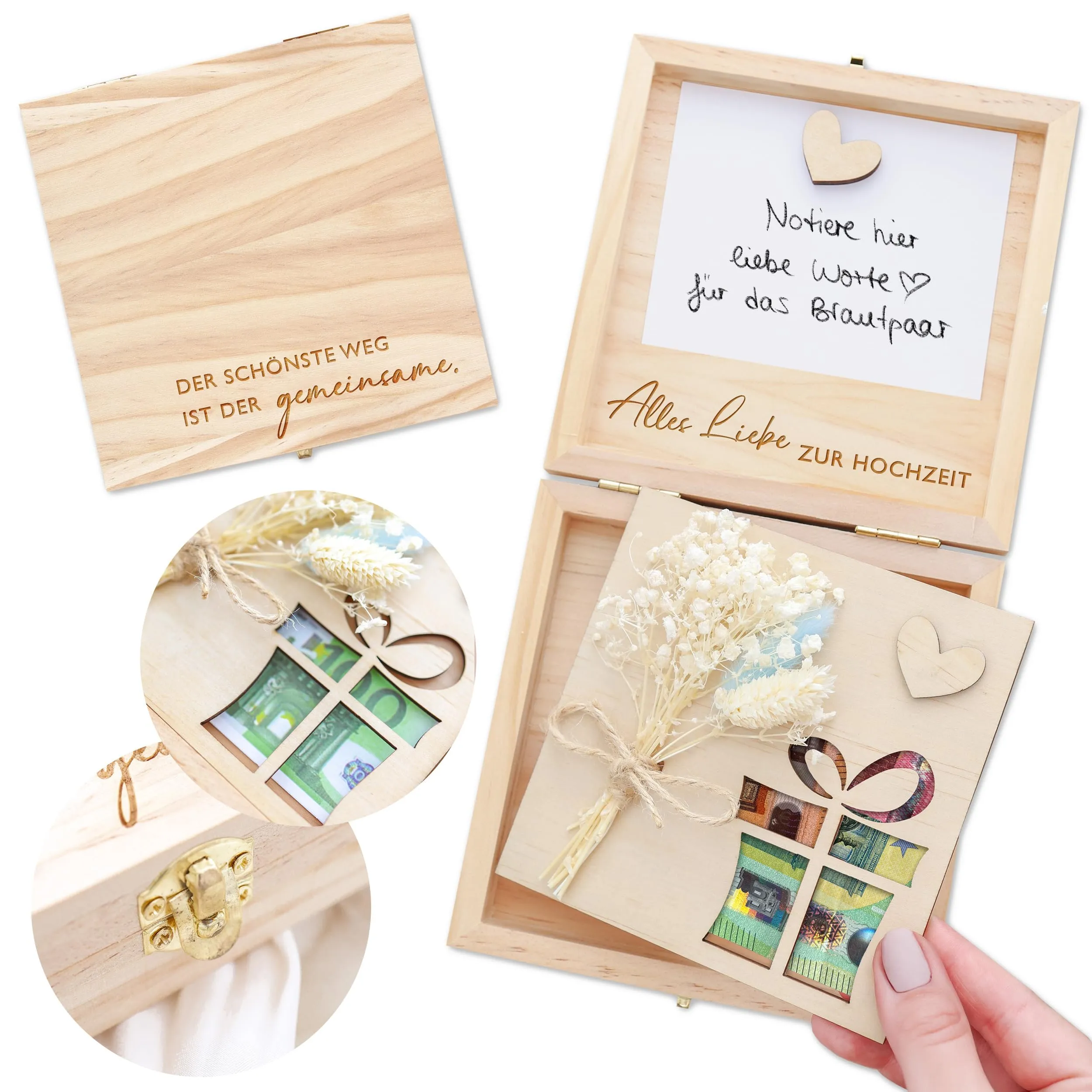 Joli Coon Regalo di nozze in argento con scatola in legno - immagine 1