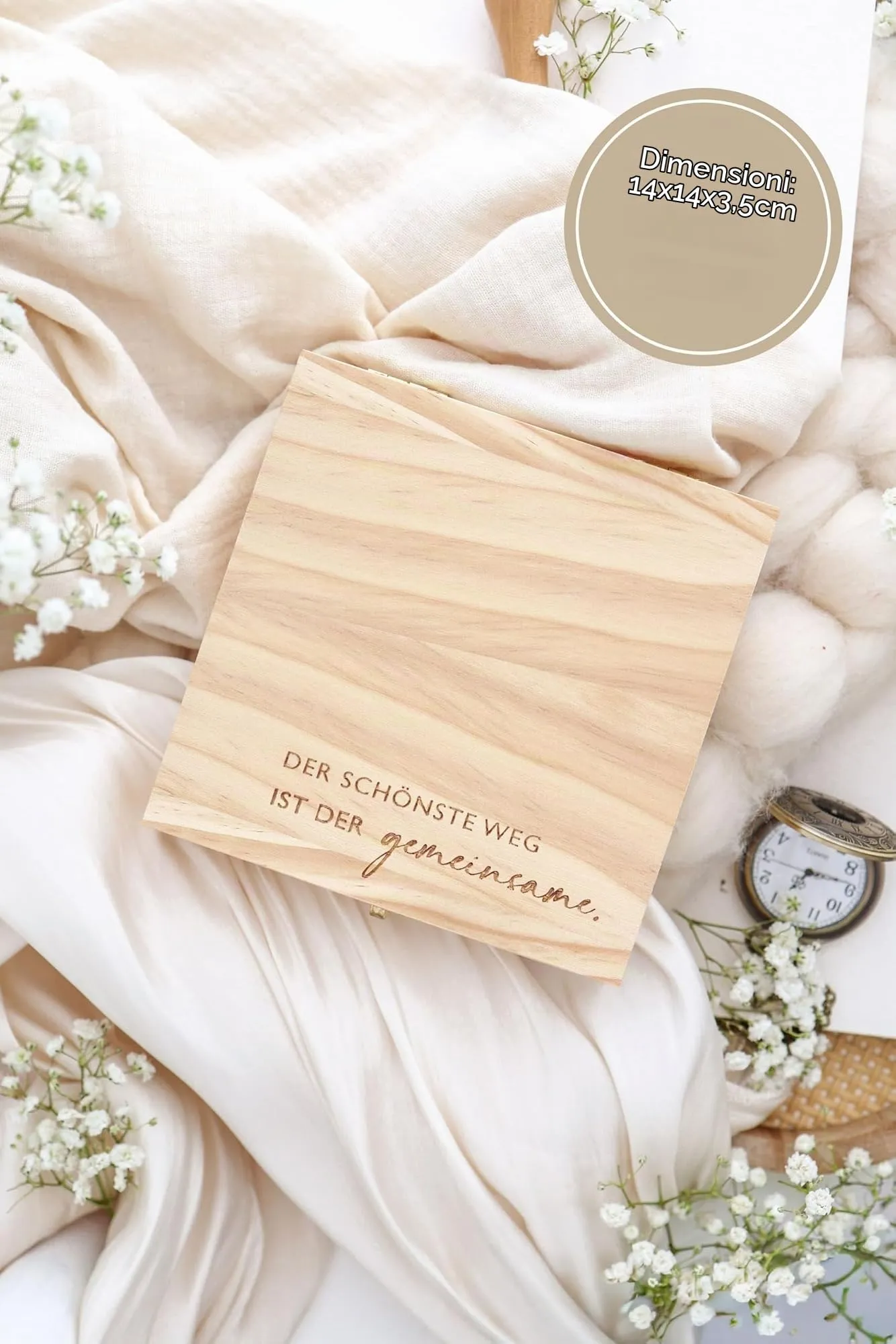 Joli Coon Regalo di nozze in argento con scatola in legno - immagine 3