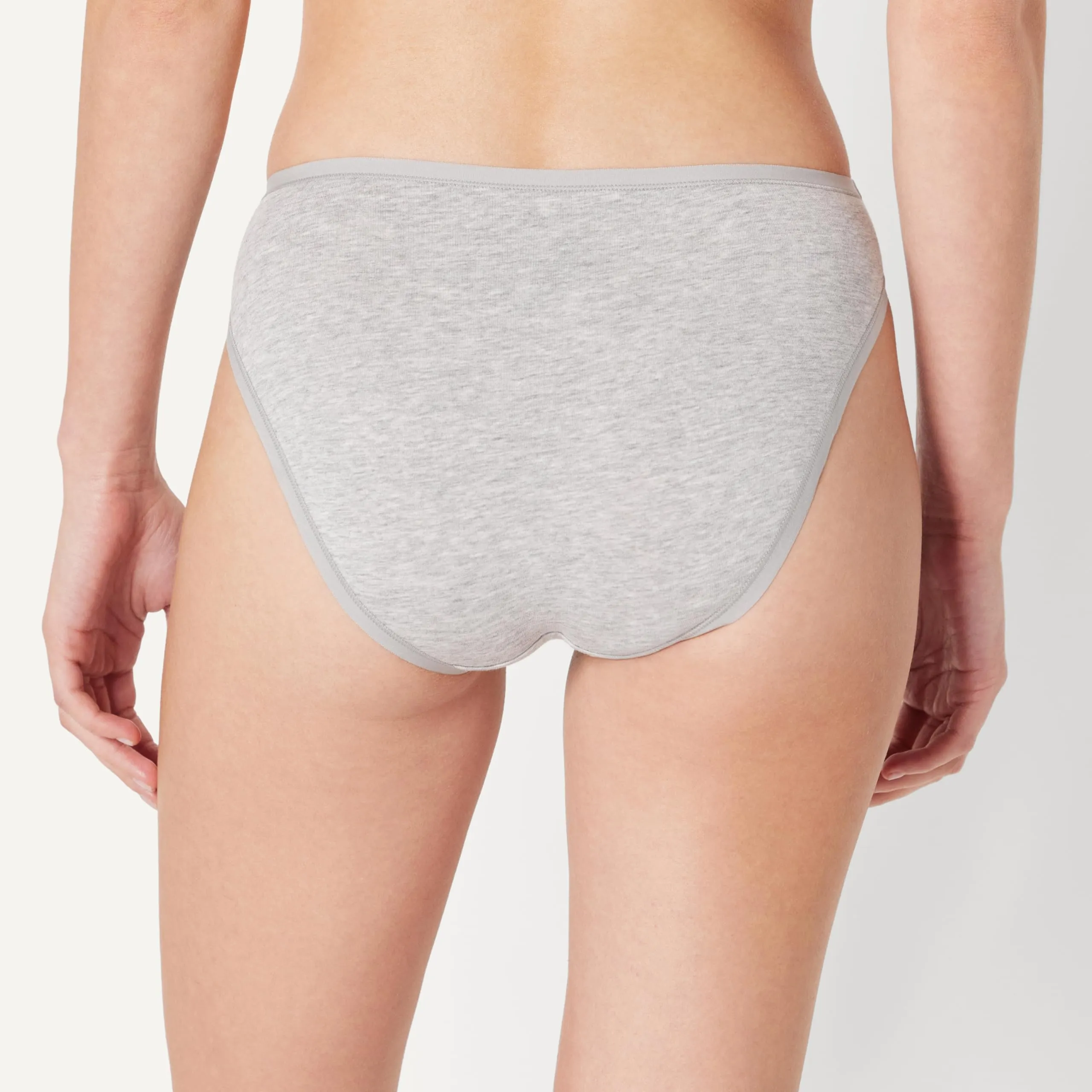 Amazon Essentials Slip Bikini a Taglio Alto in Cotone Elasticizzato Donna, Confezione da 10, Grigio Medio Puntinato, 44 - immagine 3