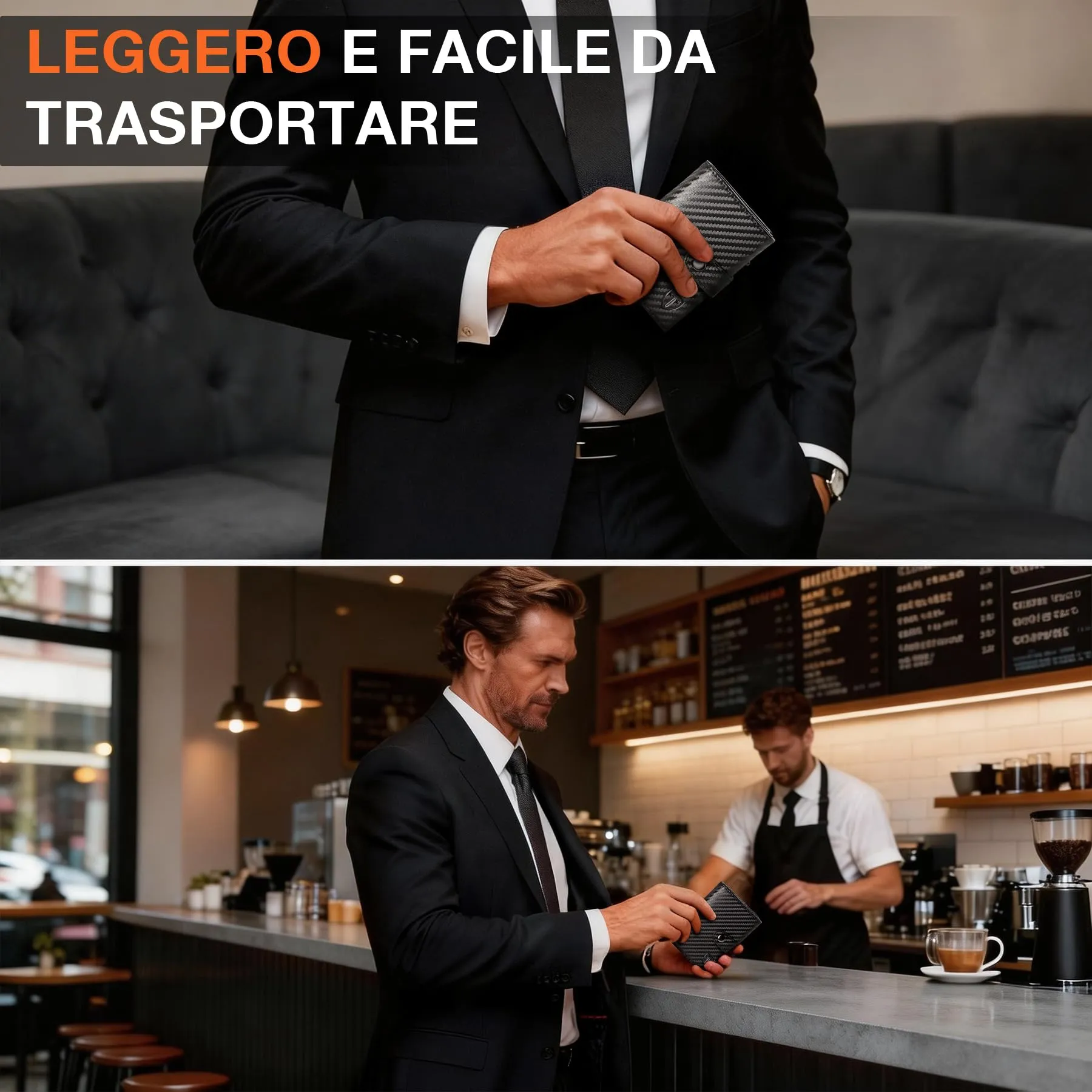 TENBST Portafoglio Uomo e Donna con Protezione RFID, Porta Carte per 10 Carte, Portamonete e Scomparto Banconote - immagine 6