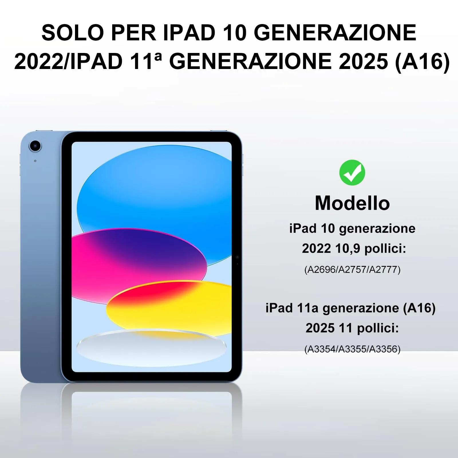 Tastiera per iPad A16 11 Generazione 11" 2025/10 Generazione 2022 10.9" - immagine 2