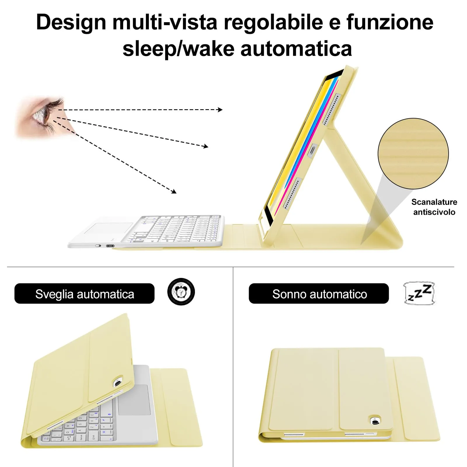 Tastiera per iPad A16 11 Generazione 11" 2025/10 Generazione 2022 10.9" - immagine 5