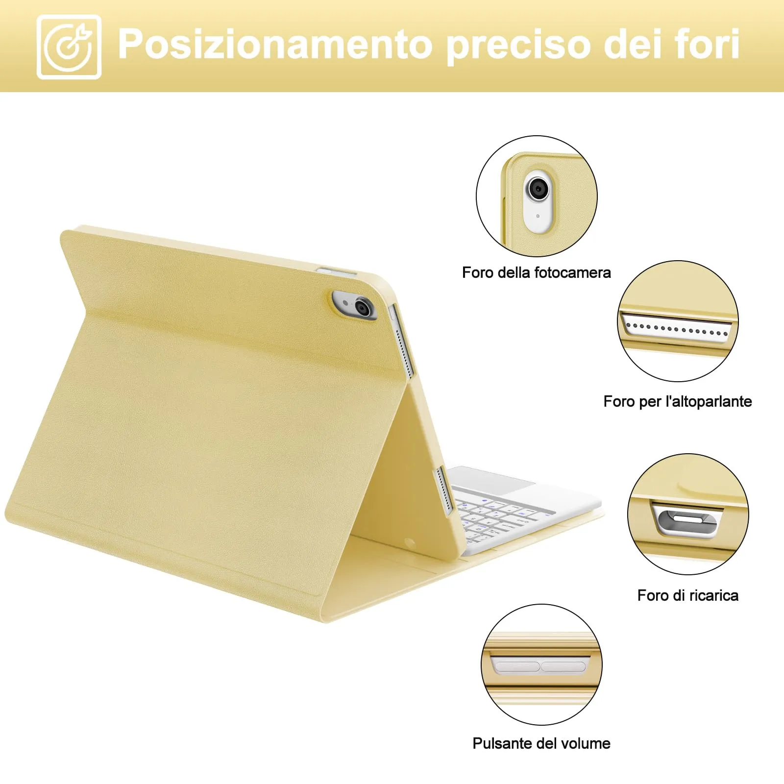 Tastiera per iPad A16 11 Generazione 11" 2025/10 Generazione 2022 10.9" - immagine 7