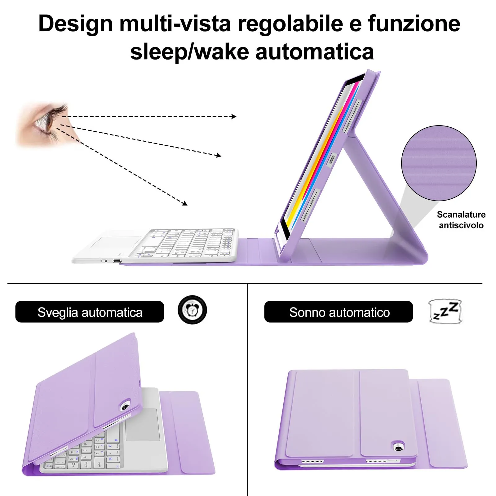IVEOPPE Tastiera per iPad 11 Generazione 11" (2025) e 10 Generazione 10.9" (2022) Modello A16 - immagine 5