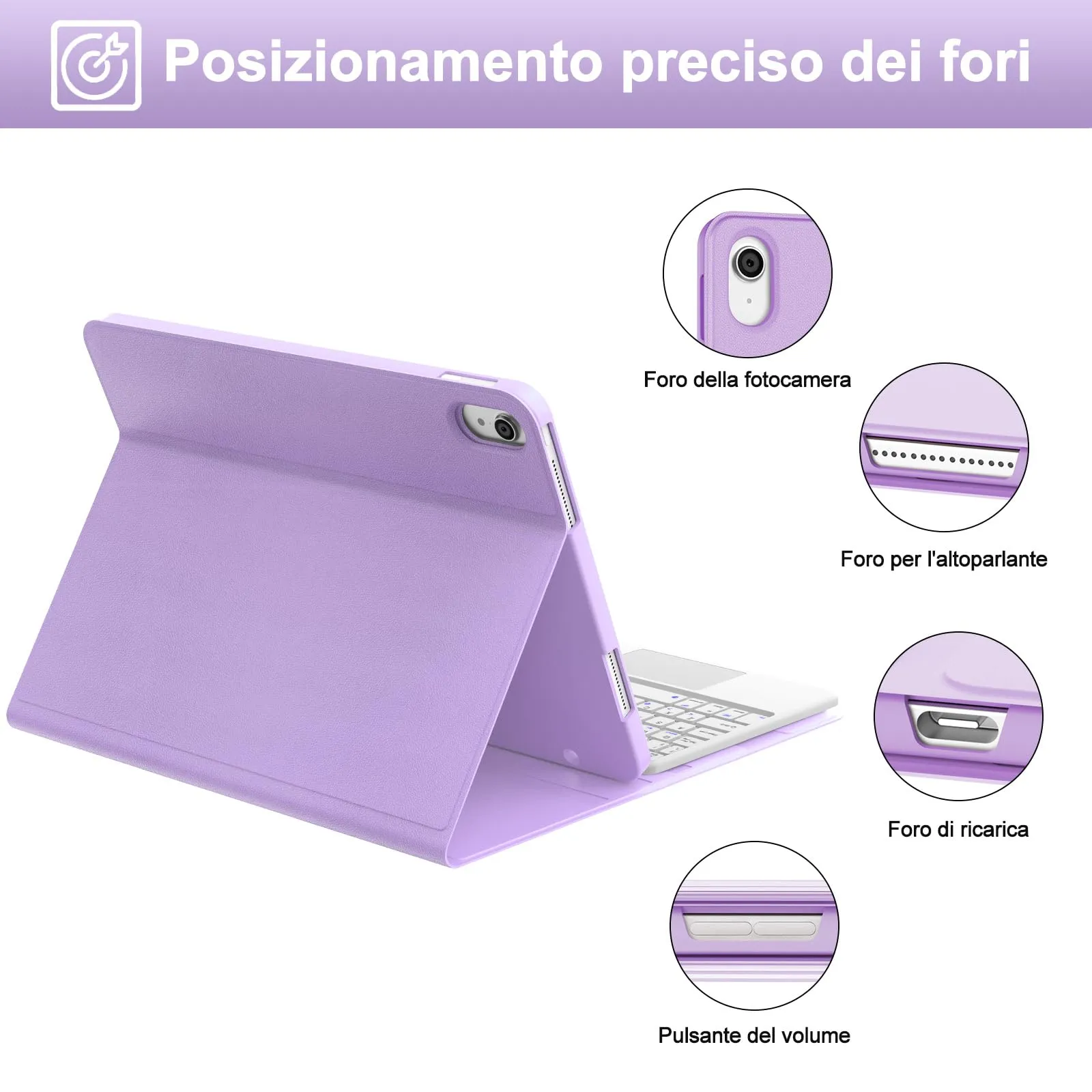 IVEOPPE Tastiera per iPad 11 Generazione 11" (2025) e 10 Generazione 10.9" (2022) Modello A16 - immagine 7