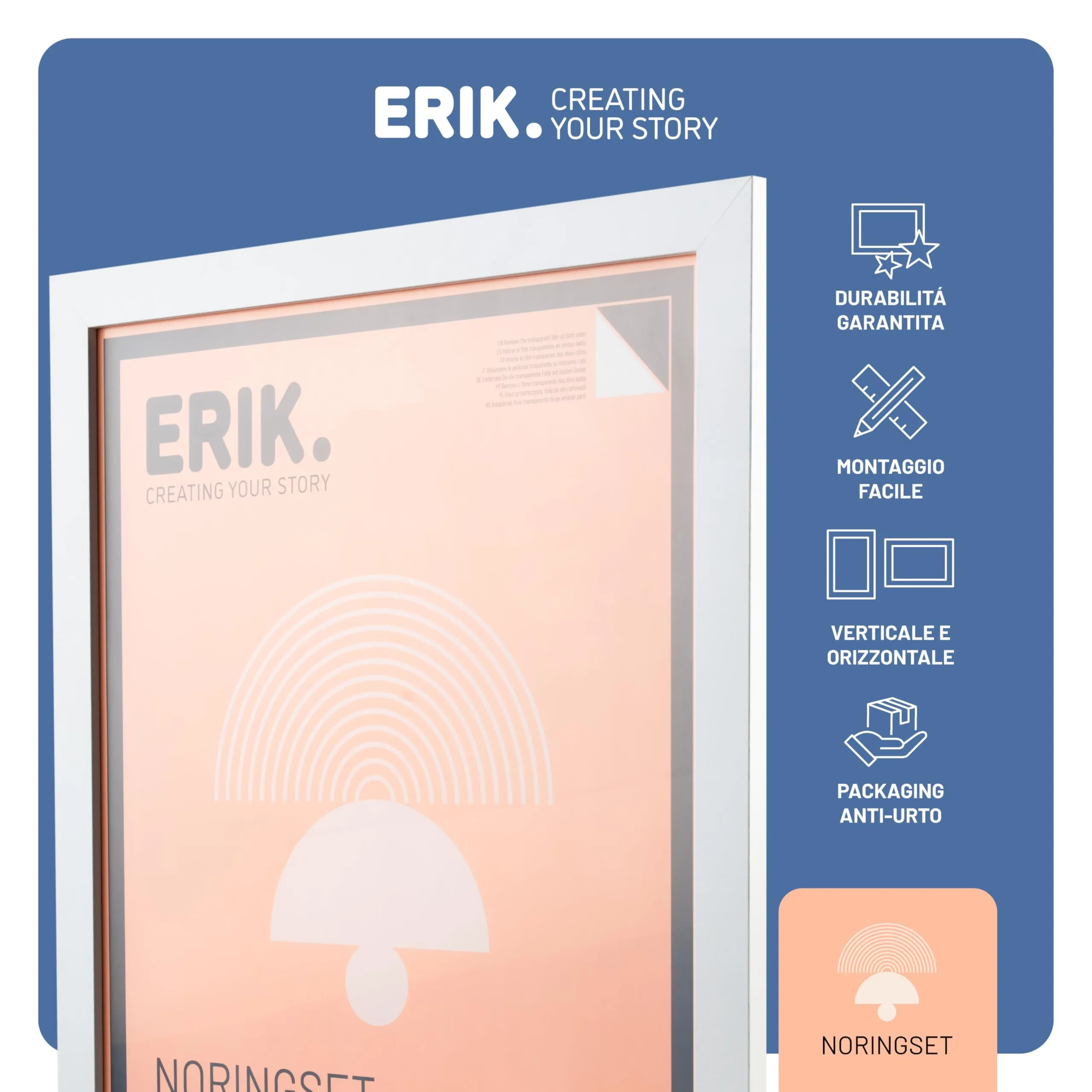 Grupo Erik Cornice 40x50 cm Bianca Portafoto da Parete in MDF - immagine 2