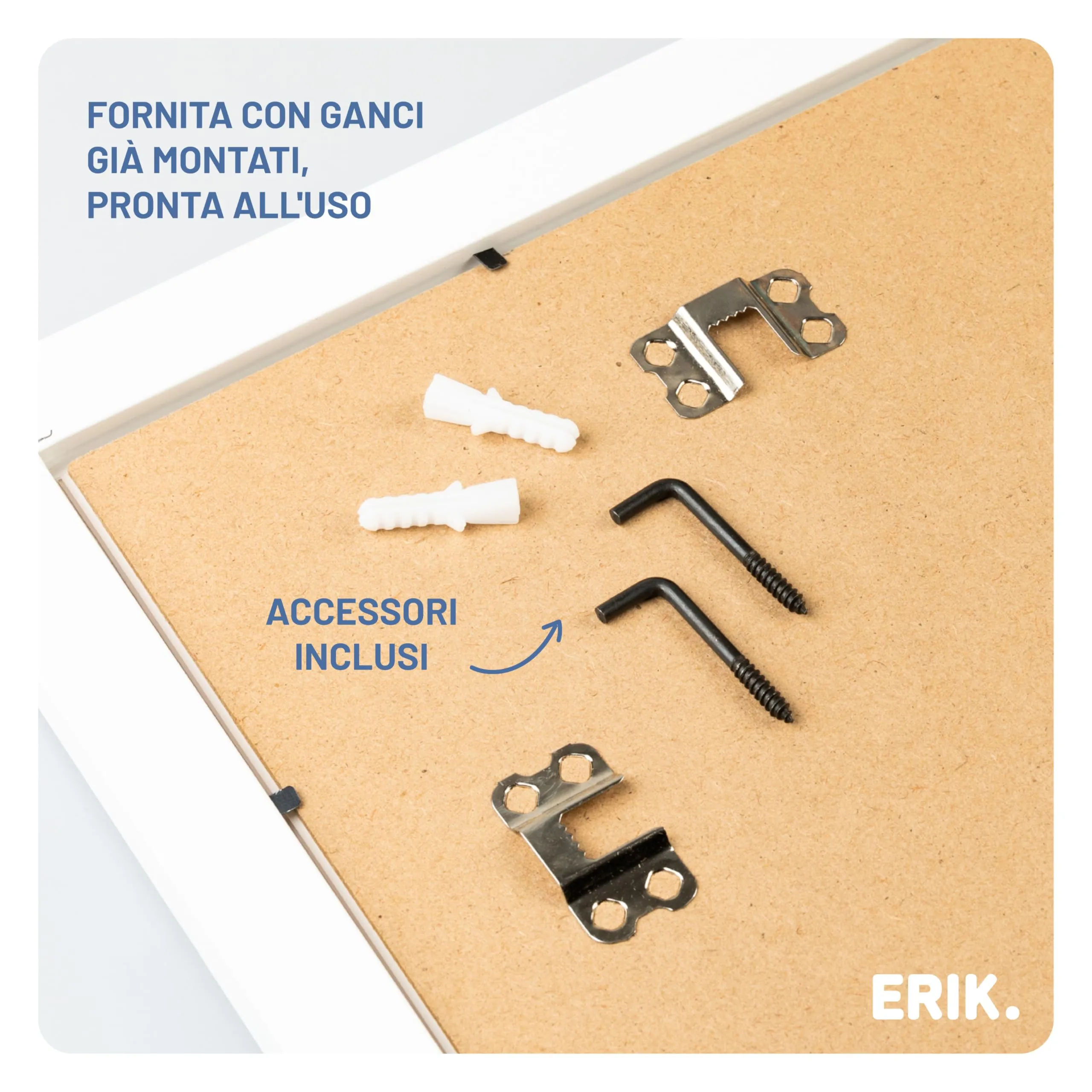 Grupo Erik Cornice 30 x 40 cm Bianca - Portafoto da Parete in MDF - immagine 5