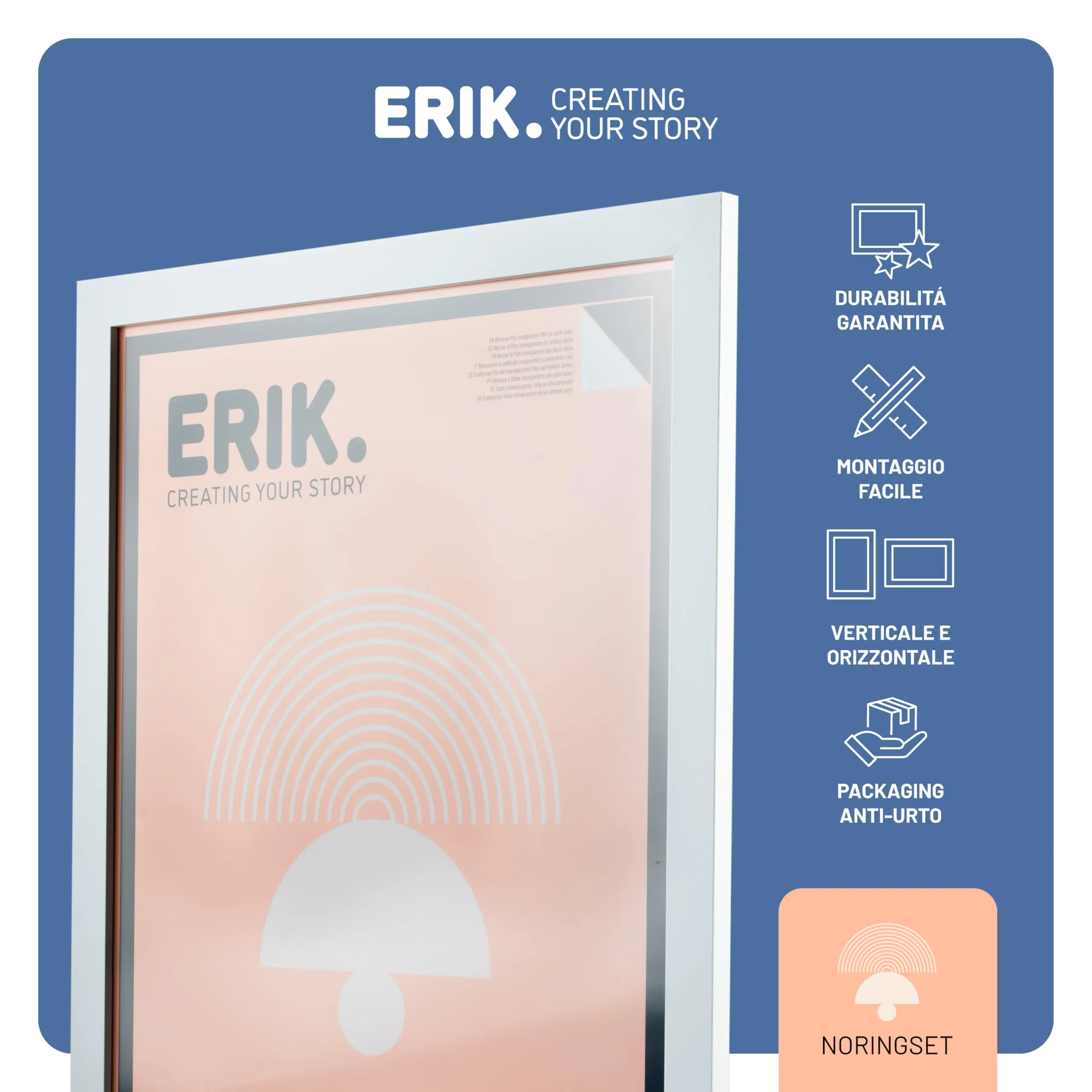 Grupo Erik Cornice 42x59,4 cm Bianca Portafoto Parete MDF - immagine 2