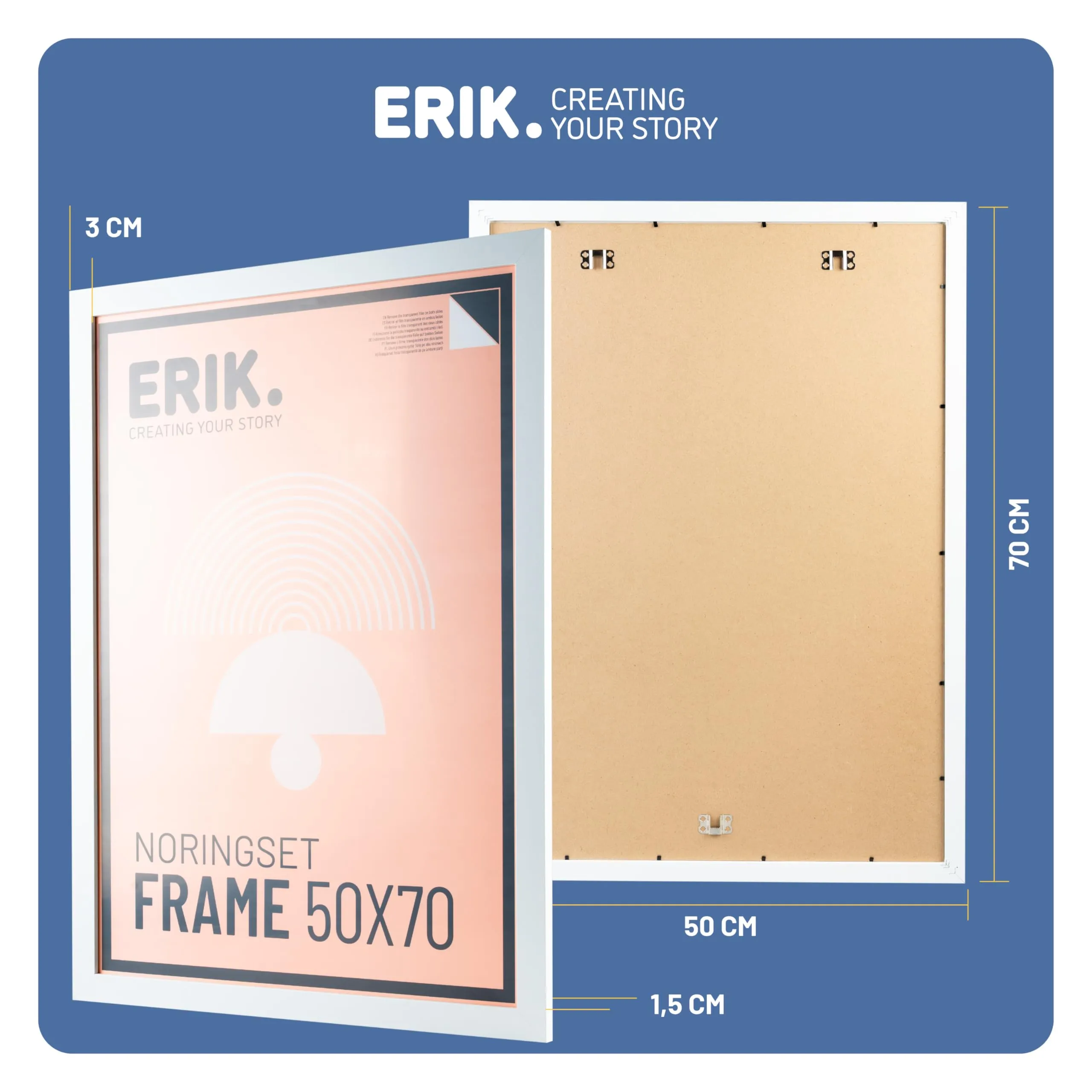 Grupo Erik Cornice Bianca 50x70 cm in MDF - immagine 3