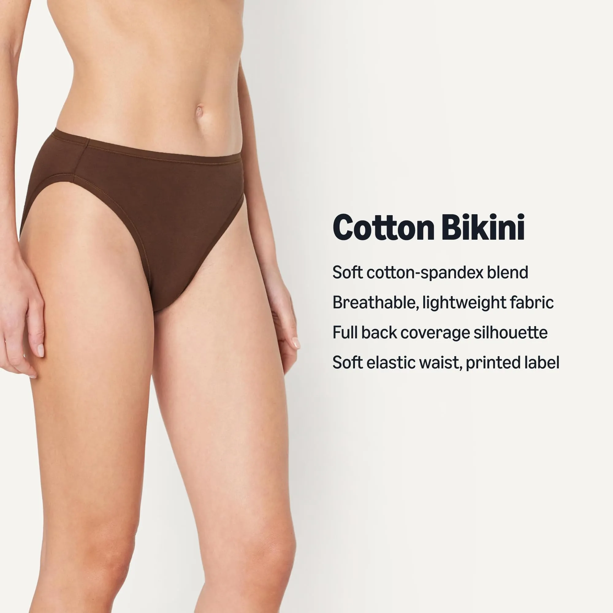 Amazon Essentials Slip Bikini da Donna in Cotone, Color Nocciola, S - immagine 2