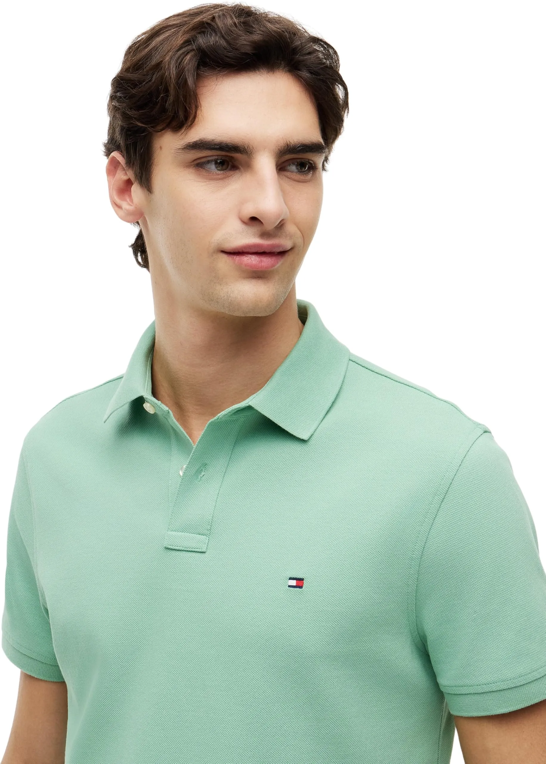 Tommy Hilfiger 1985 Regular Fit Short Sleeve Polo Shirt, Cut Grass, XXL - immagine 4