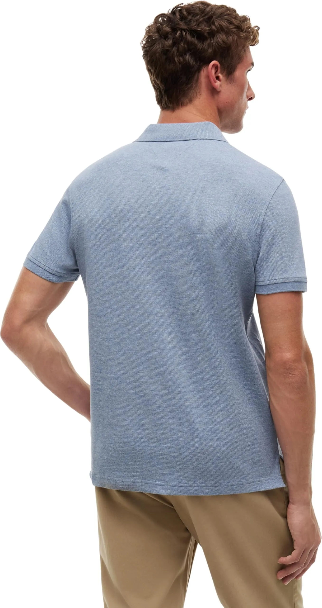Tommy Hilfiger 1985 Regular Fit Short Sleeve Polo Shirt, Brisk Blue Heather, XS - immagine 2