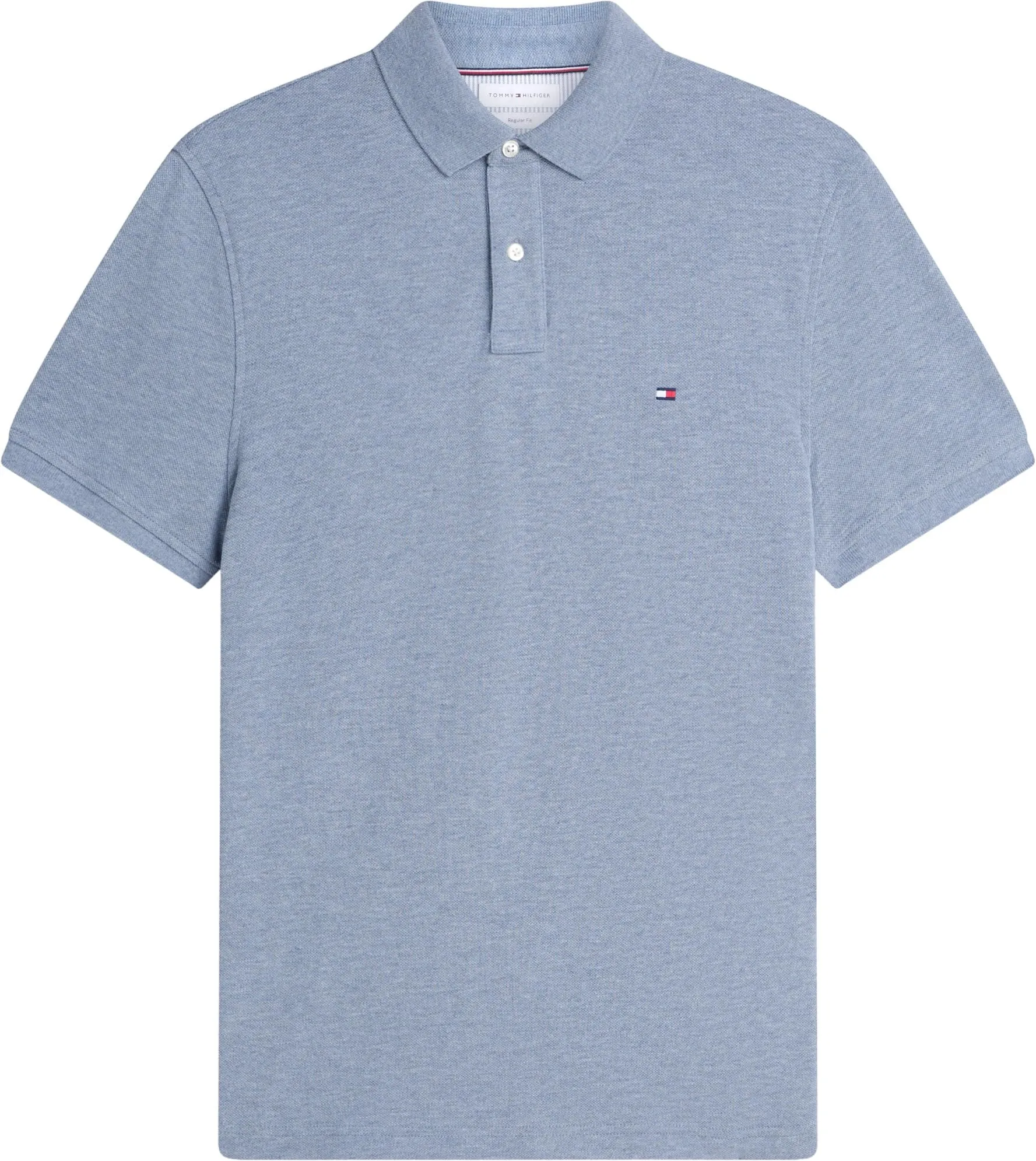 Tommy Hilfiger 1985 Regular Fit Short Sleeve Polo Shirt, Brisk Blue Heather, XS - immagine 5