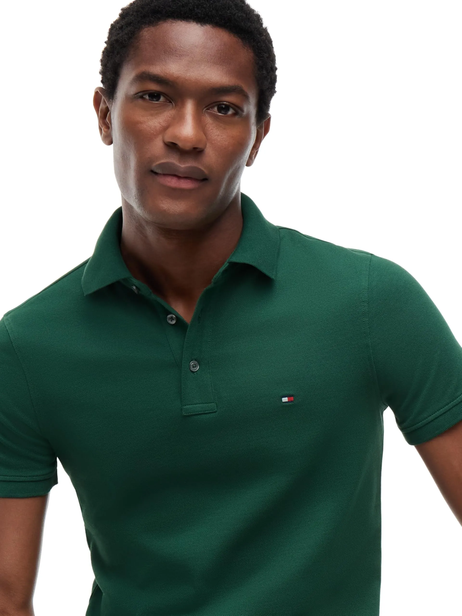 Tommy Hilfiger 1985 Slim Fit Short Sleeve Polo Shirt, Street Green, S - immagine 3