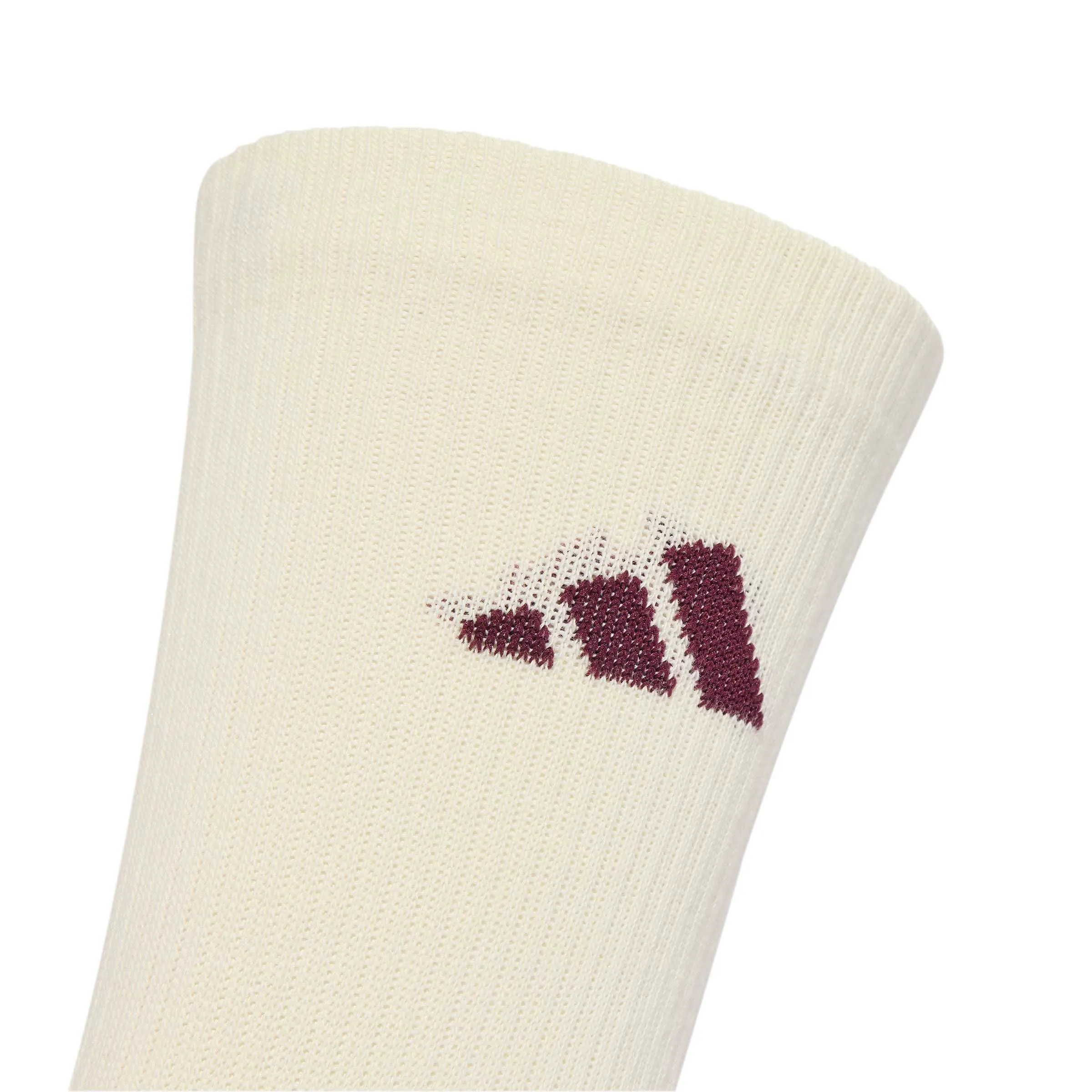 adidas Cushioned Sportswear Crew Socks 3 Pair Pack, Maroon/Ivory/Magic Mauve/White, M - immagine 3