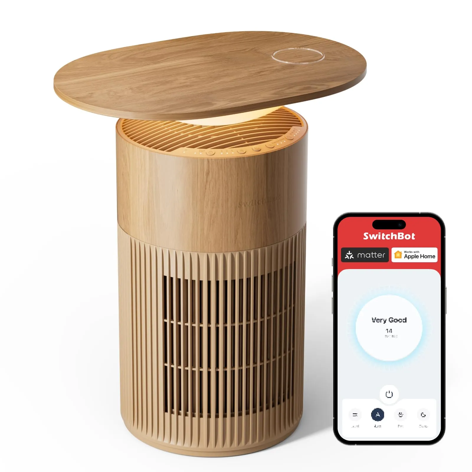 SwitchBot Purificatore d'aria, CADR 400m³/h, Filtro HEPA, App e Luce Notturna - immagine 1