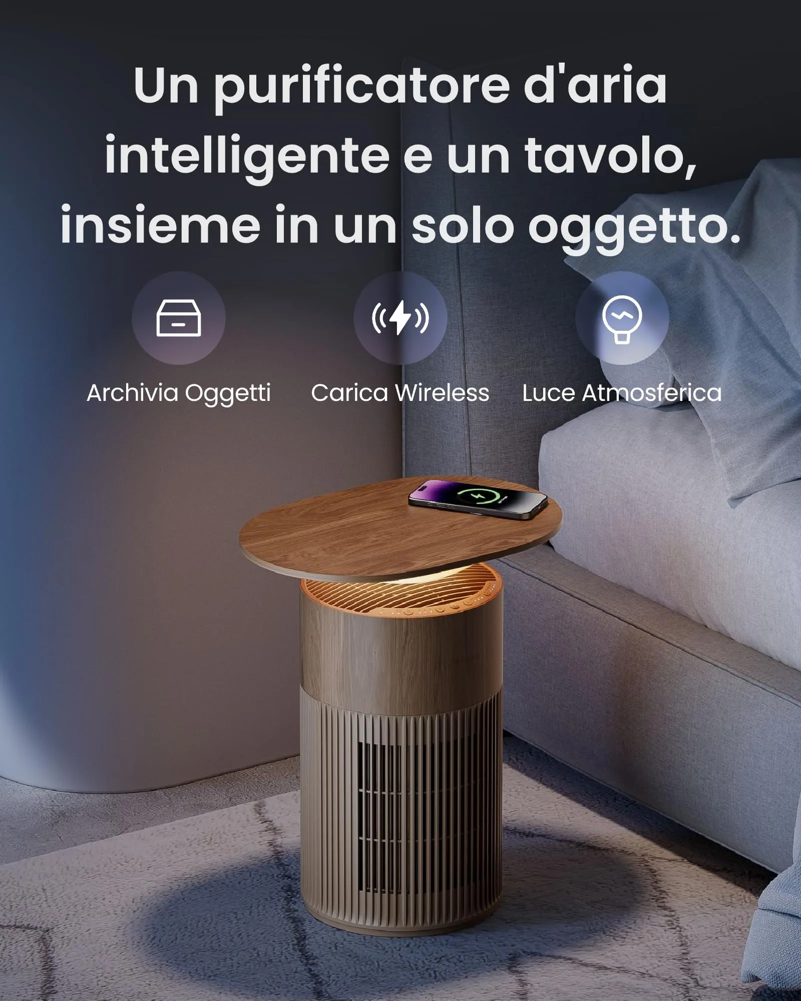 SwitchBot Purificatore d'aria, CADR 400m³/h, Filtro HEPA, App e Luce Notturna - immagine 3