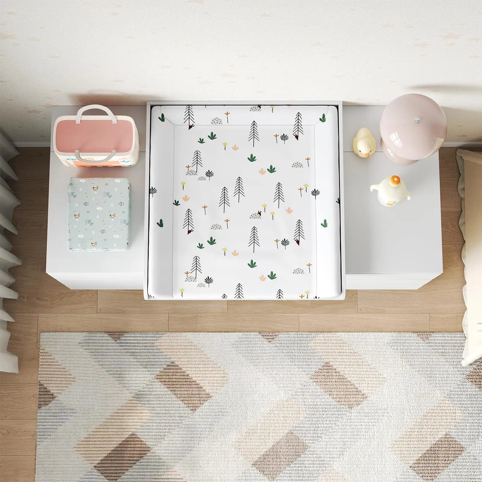 WOLTU Fasciatoio Universale per Cassettiera, 160x80x10 cm, Bianco - immagine 10