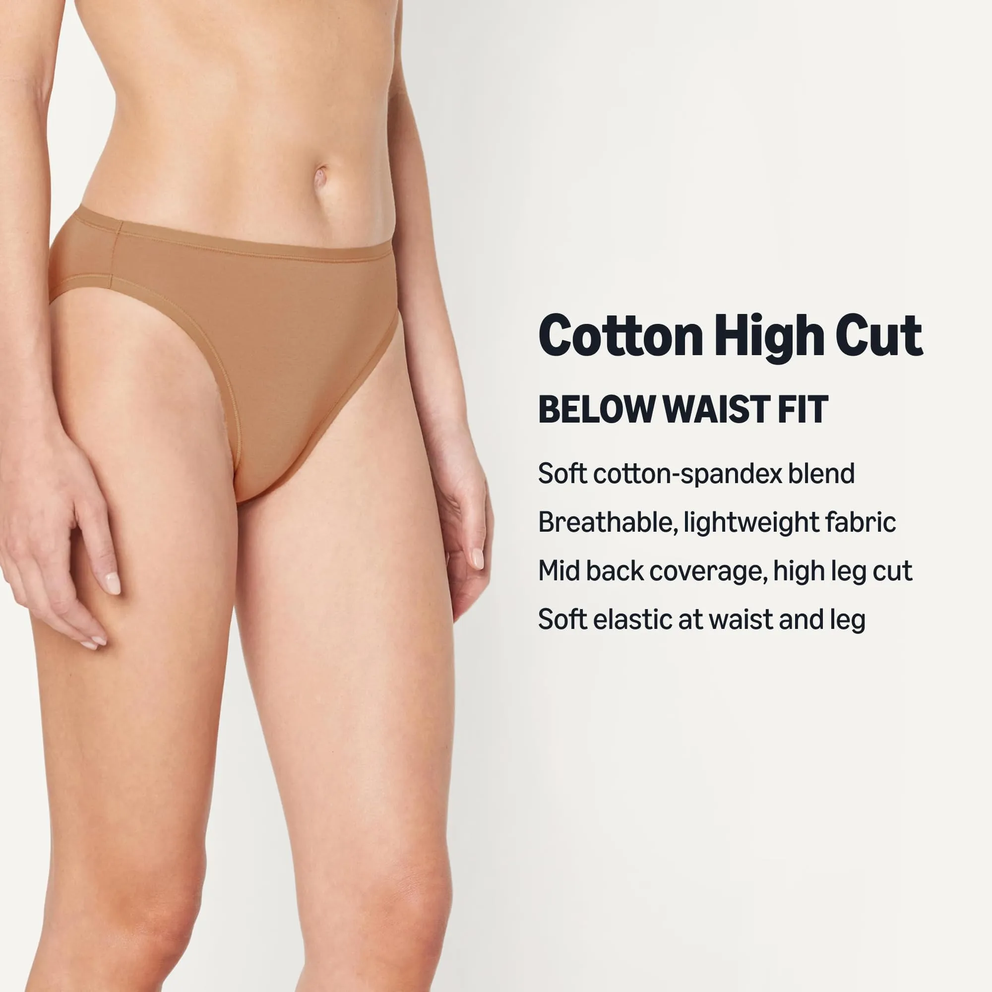 Amazon Essentials Slip Bikini a Taglio Alto in Cotone Elasticizzato Donna, Confezione da 10, Bronzo Lavato, 48 - immagine 2
