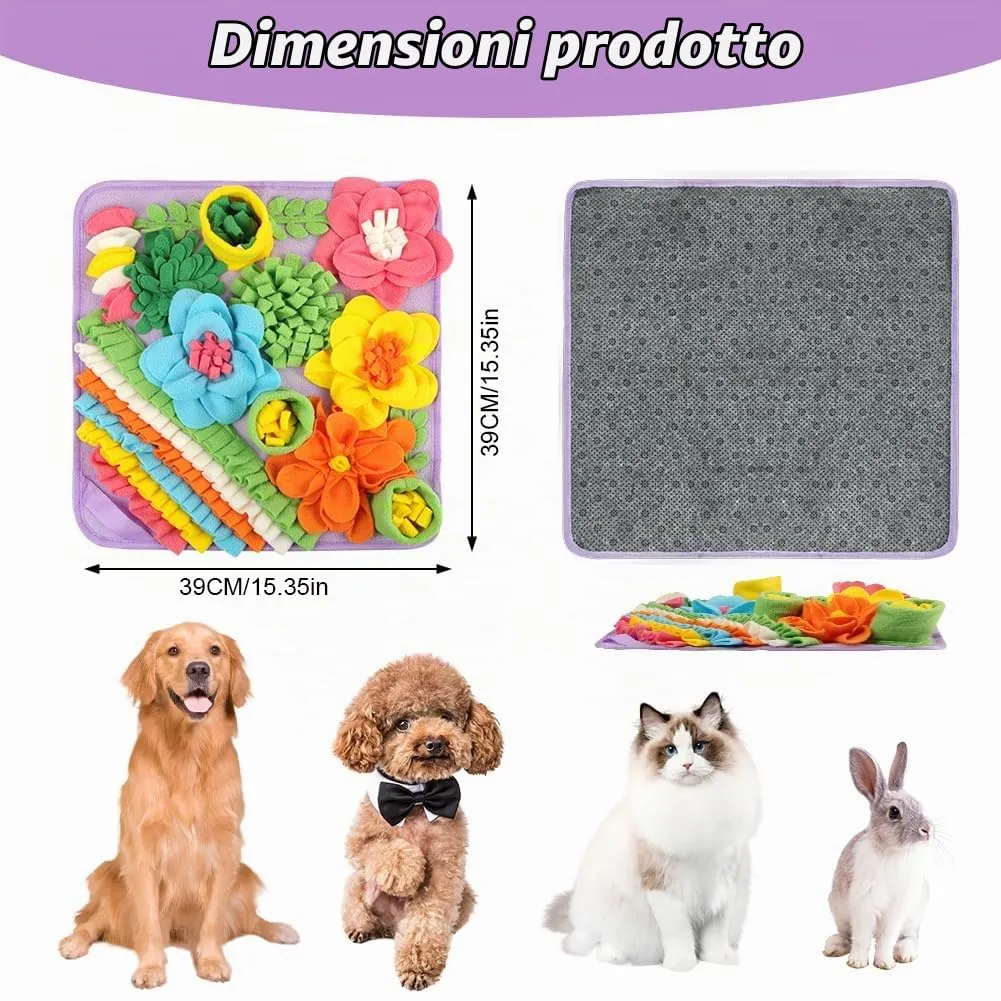 OSDUE Tappeto Olfattivo per Cani, 39x39 cm, Lavabile e Antiscivolo, Giocattolo di Attivazione Mentale e Foraggiamento - immagine 2