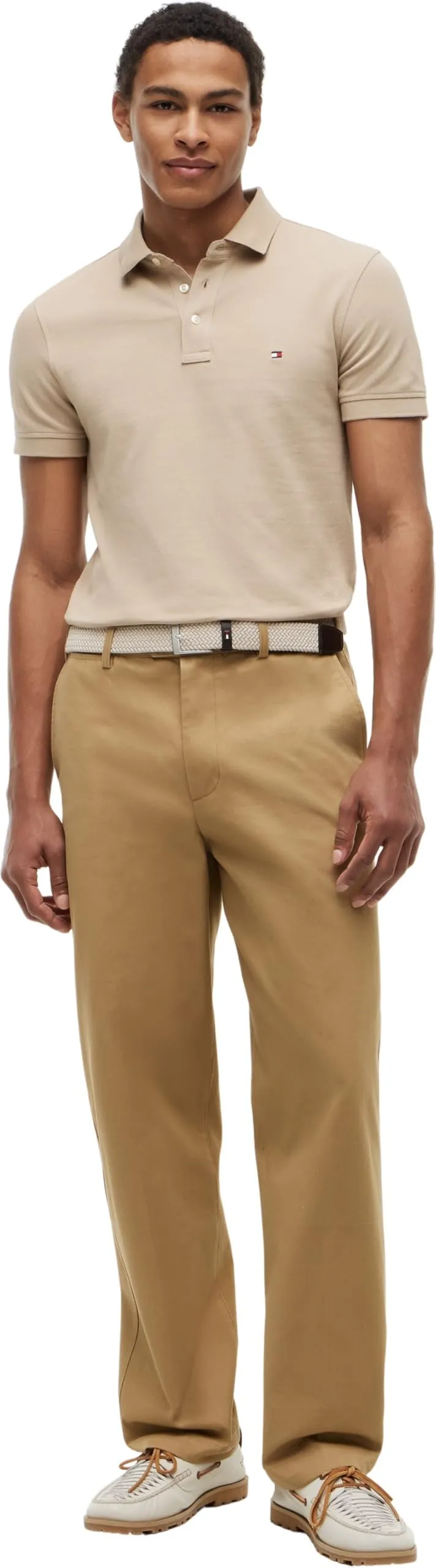 Tommy Hilfiger 1985 Slim Fit Men's Short Sleeve Polo Shirt, Beige (Batique Khaki), XS - immagine 5