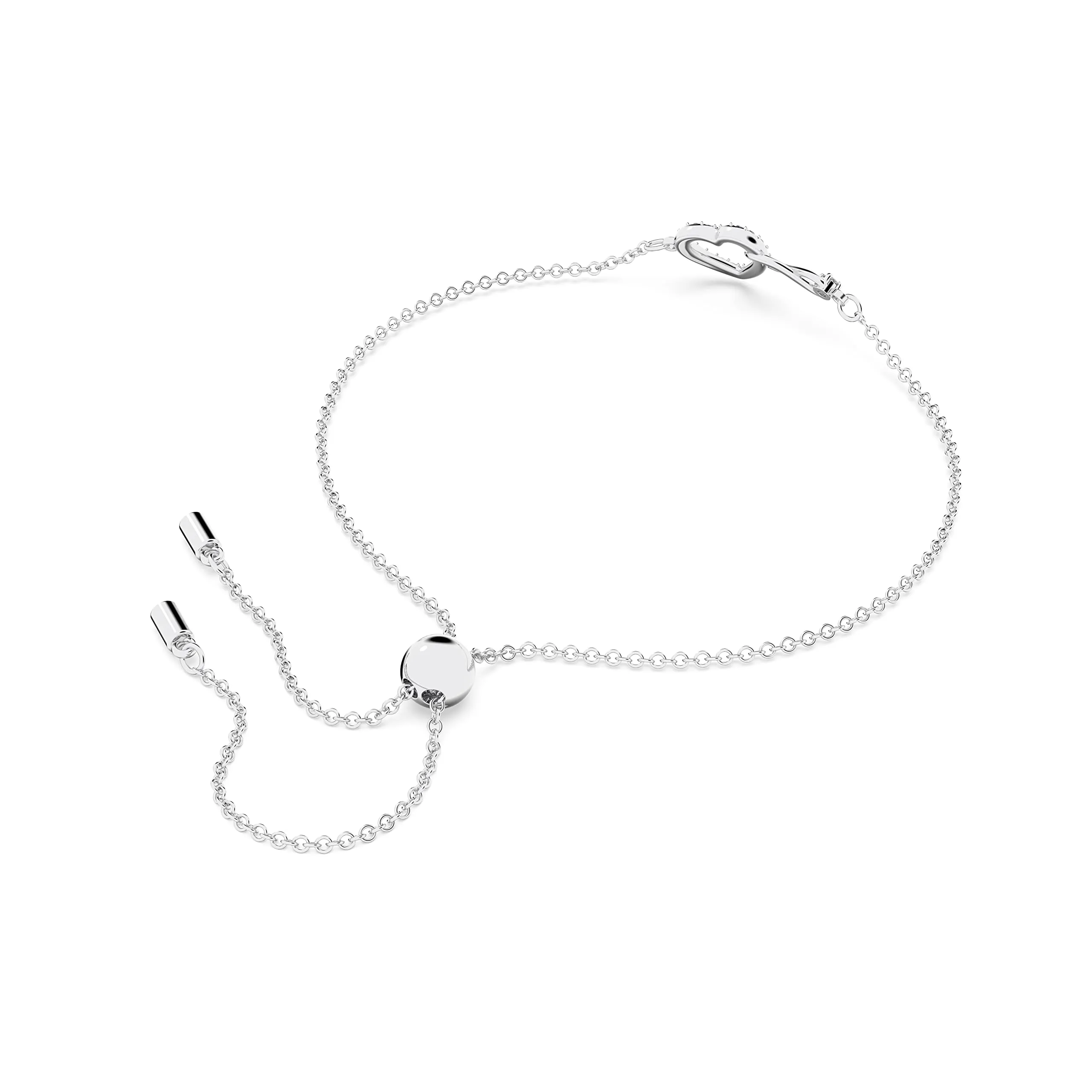 Swarovski Infinity Braccialetto Cuore e Infinito, Placcato Rodio Bianco - immagine 3
