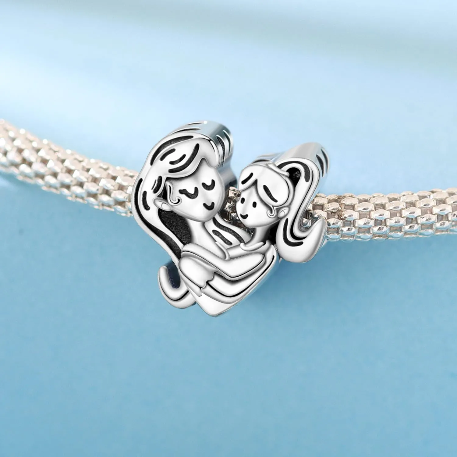 PANPOKI Charms in Argento 925 Tema Amore Infinito - Infermiera con Cuore, Madre e Figlia, Pendenti Ciondoli per Bracciali e Collane - immagine 2