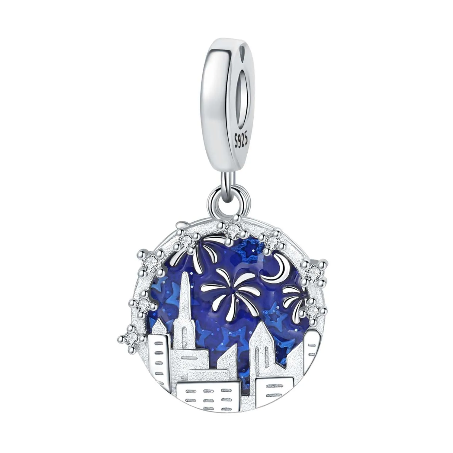 PANPOKI Charms Viaggio in Argento 925 - Big Ben Londra, Statua Libertà, Mongolfiera, Passaporto, Fotocamera - immagine 1