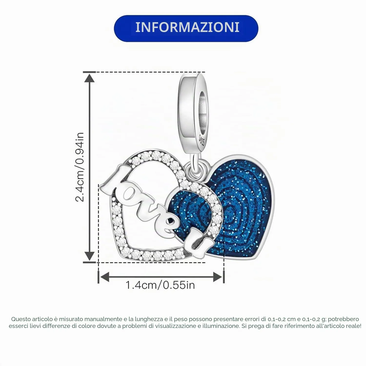 PANPOKI Charms in Argento 925 Tema Amore Infinito - Infermiera con Cuore, Madre e Figlia, Pendenti Ciondoli per Bracciali e Collane - immagine 4
