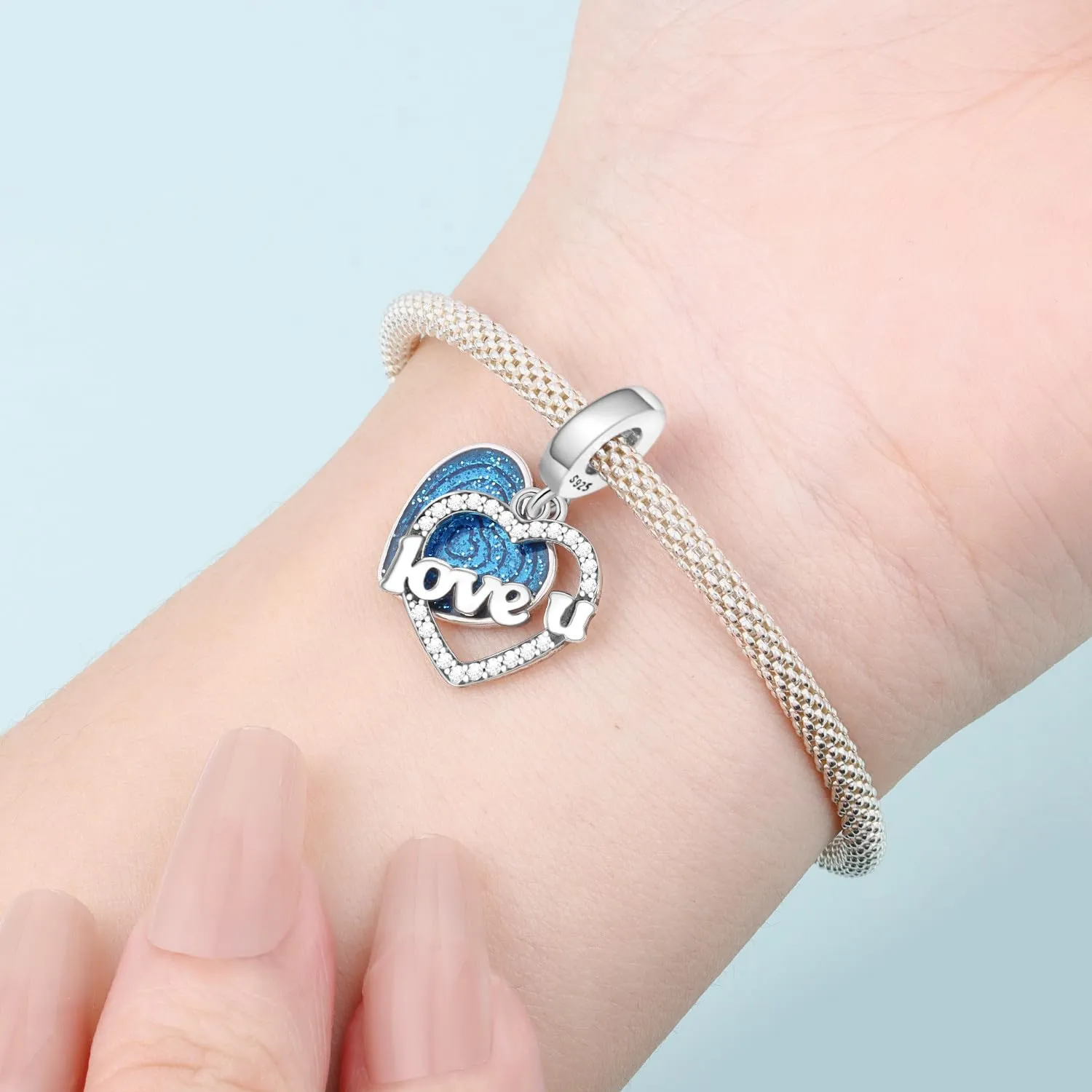 PANPOKI Charms in Argento 925 Tema Amore Infinito - Infermiera con Cuore, Madre e Figlia, Pendenti Ciondoli per Bracciali e Collane - immagine 5