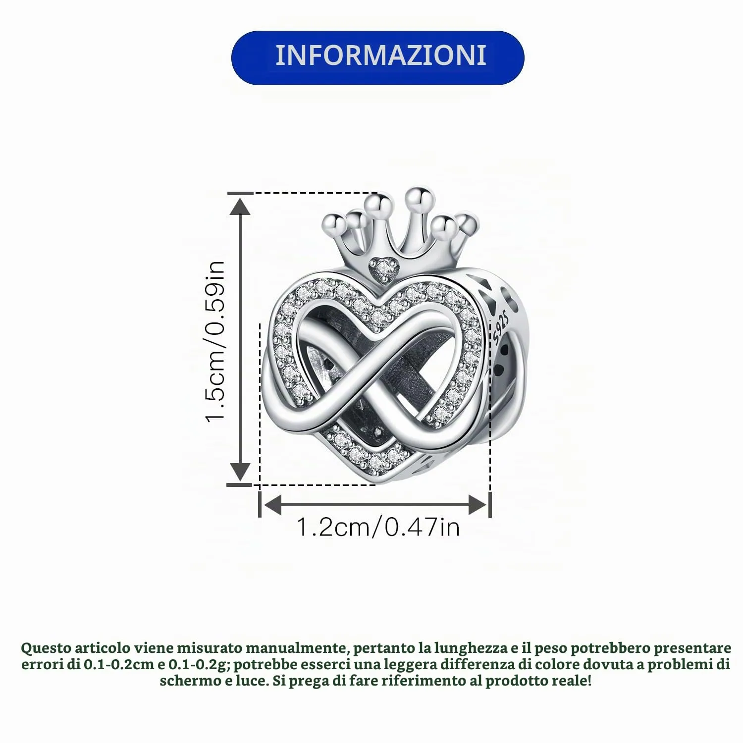 PANPOKI Charms in Argento 925 Tema Amore Infinito - Infermiera con Cuore, Madre e Figlia, Pendenti per Bracciali e Collane - immagine 4