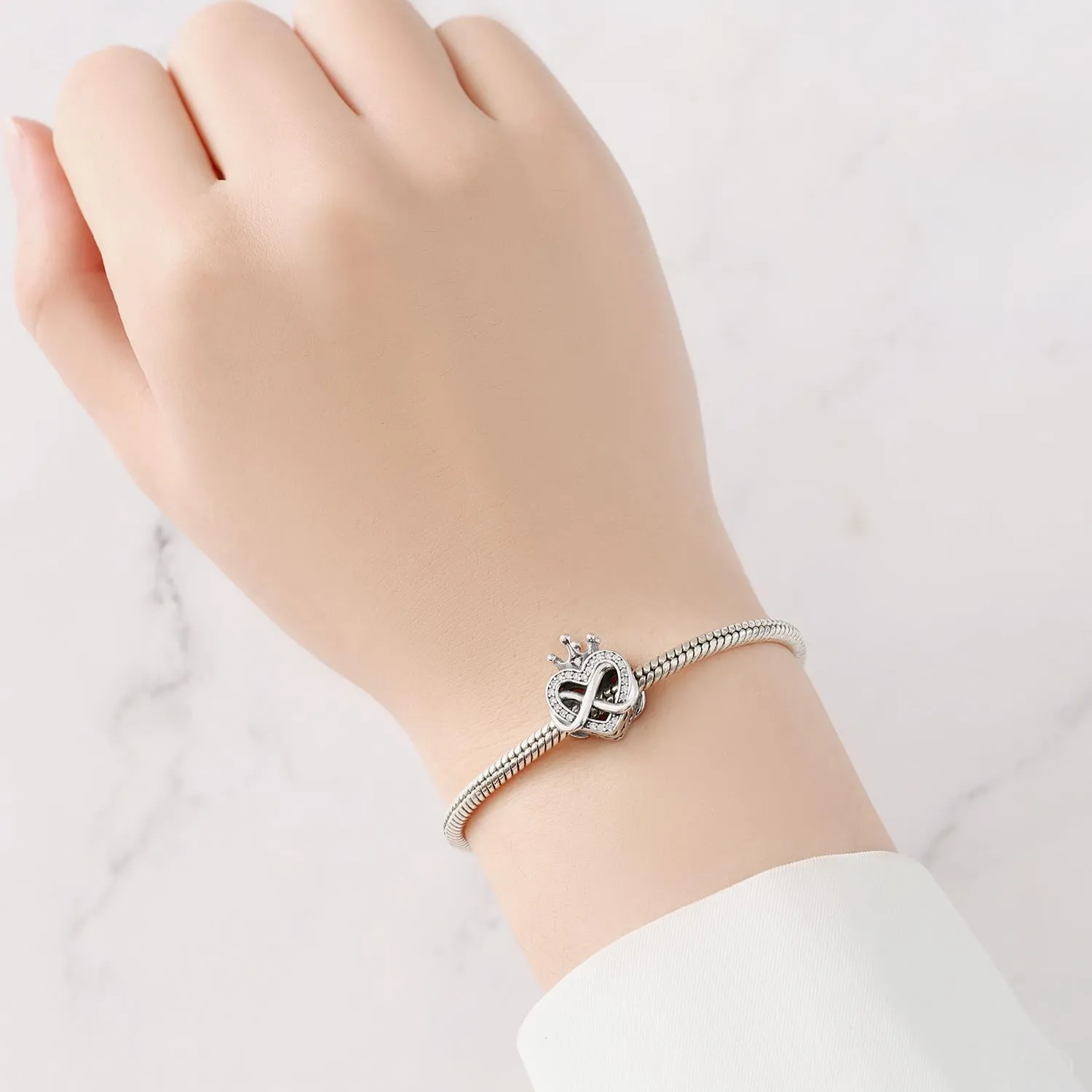 PANPOKI Charms in Argento 925 Tema Amore Infinito - Infermiera con Cuore, Madre e Figlia, Pendenti per Bracciali e Collane - immagine 5
