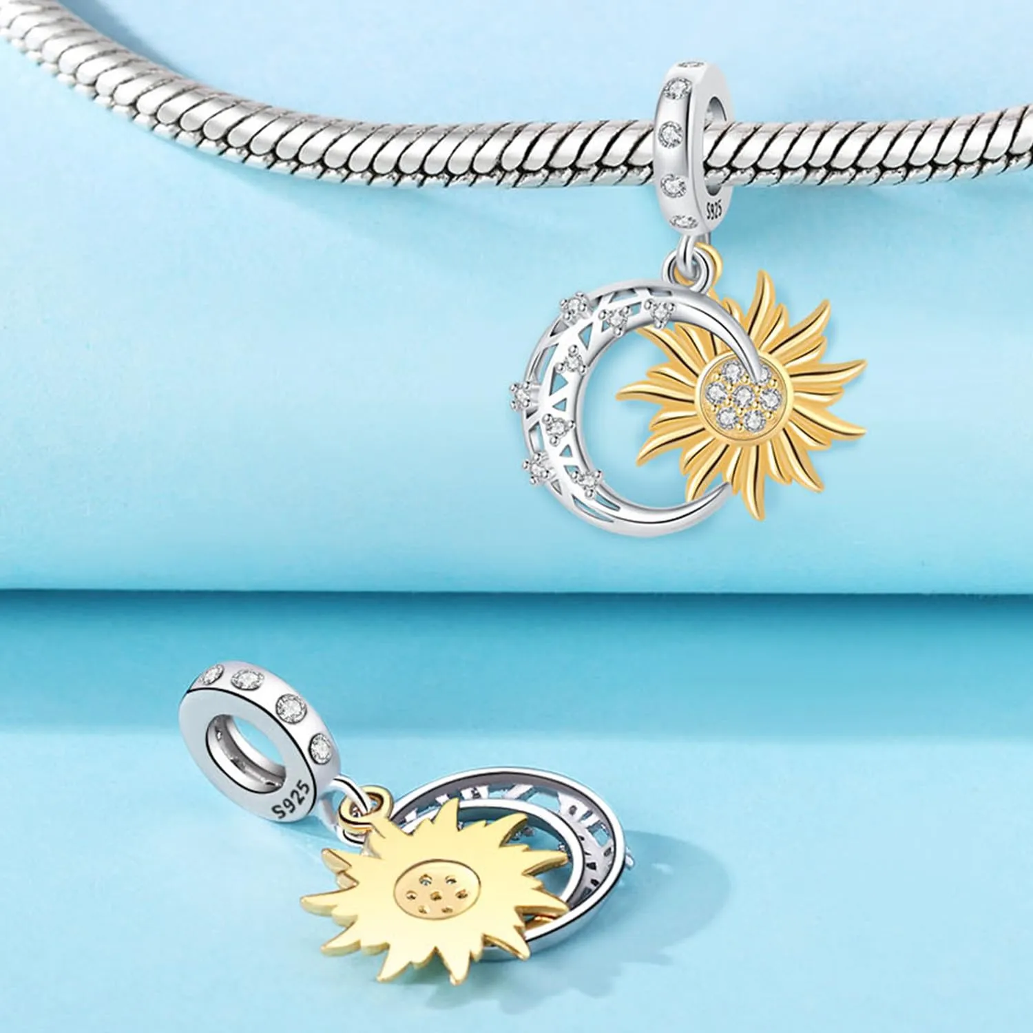 PANPOKI Charms Sole e Luna in Argento Sterling 925 - immagine 3