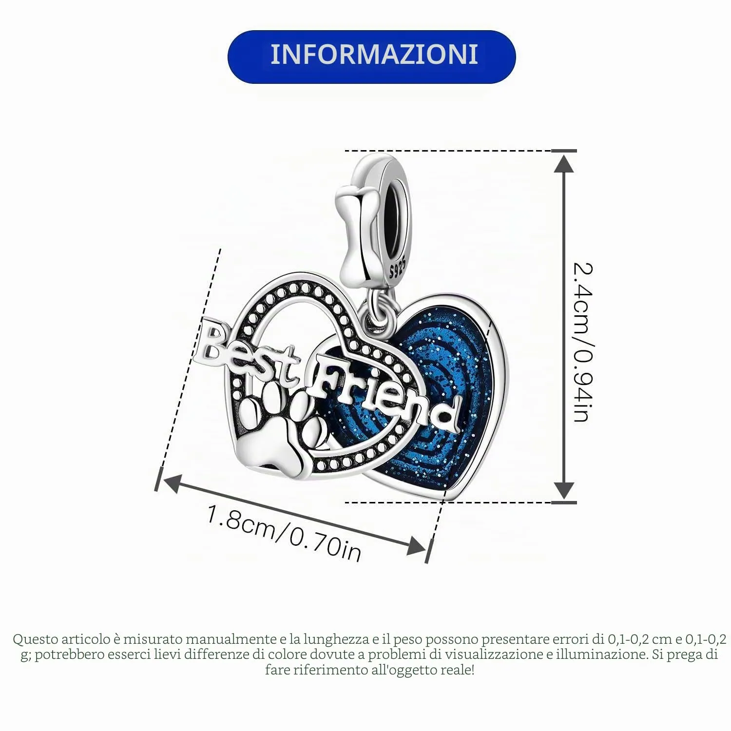 PANPOKI Charms in Argento 925 a Tema Amore Infinito - Infermiera con Cuore, Madre e Figlia, Pendenti Ciondoli per Bracciali e Collane - immagine 4