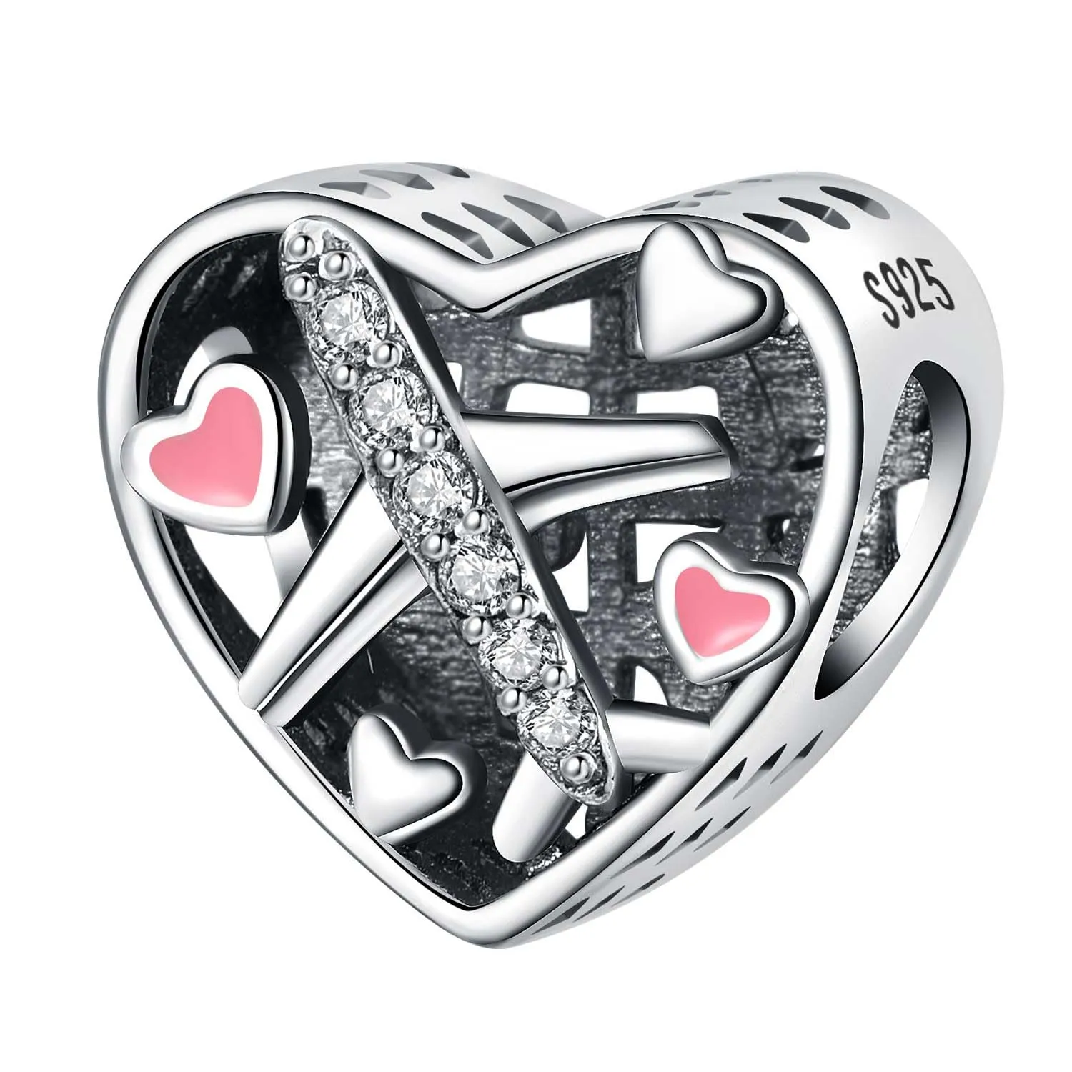 PANPOKI Charms in Argento 925 a Tema Amore Infinito - Infermiera con Cuore, Madre e Figlia, Pendenti per Bracciali e Collane - immagine 1