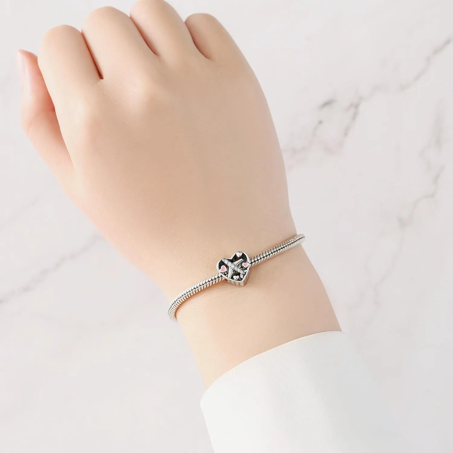 PANPOKI Charms in Argento 925 a Tema Amore Infinito - Infermiera con Cuore, Madre e Figlia, Pendenti per Bracciali e Collane - immagine 2