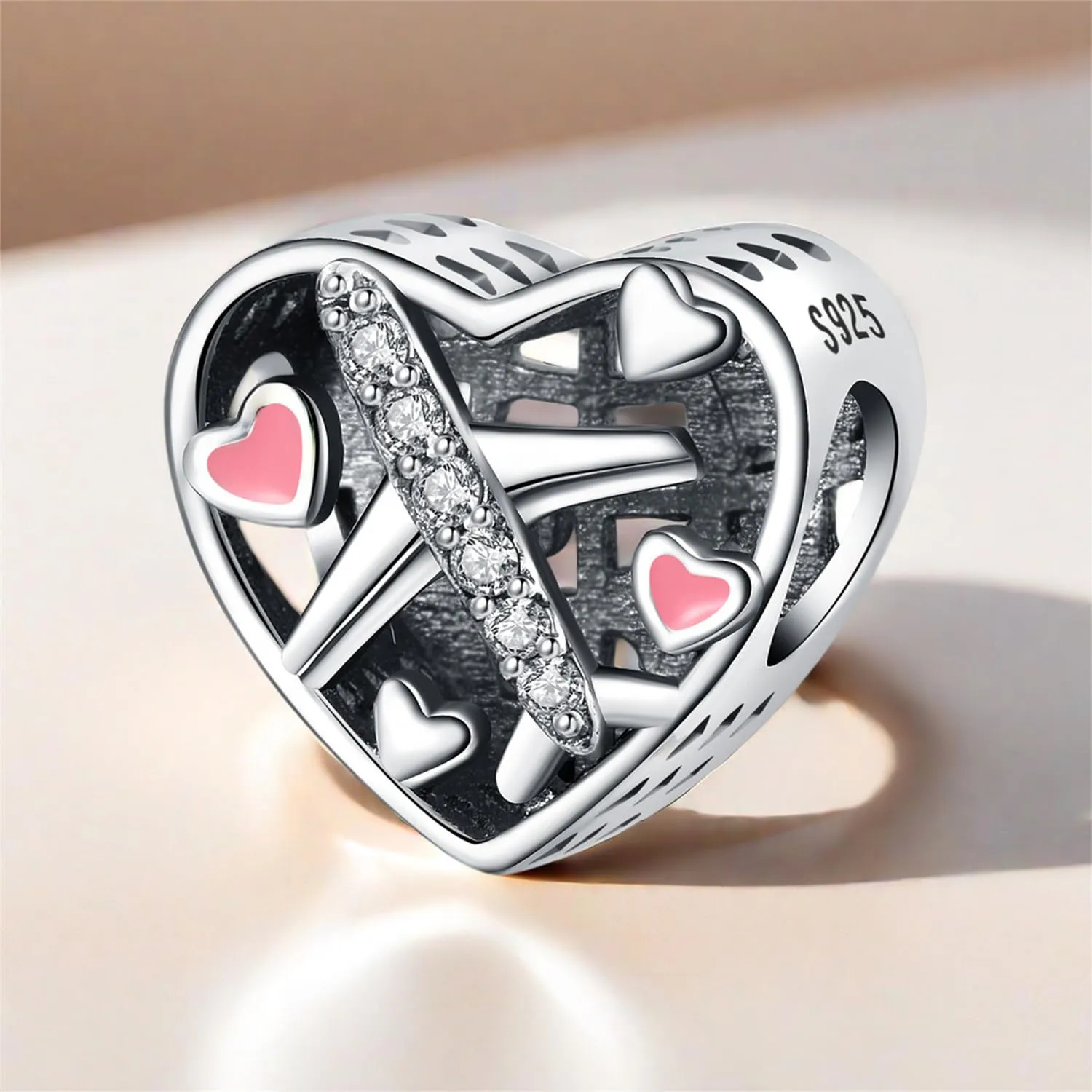 PANPOKI Charms in Argento 925 a Tema Amore Infinito - Infermiera con Cuore, Madre e Figlia, Pendenti per Bracciali e Collane - immagine 3