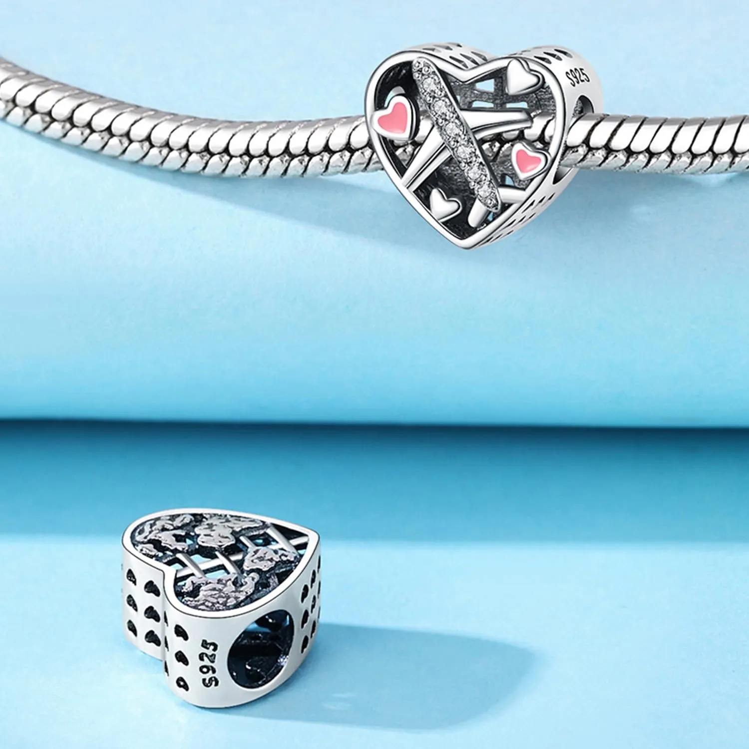 PANPOKI Charms in Argento 925 a Tema Amore Infinito - Infermiera con Cuore, Madre e Figlia, Pendenti per Bracciali e Collane - immagine 4