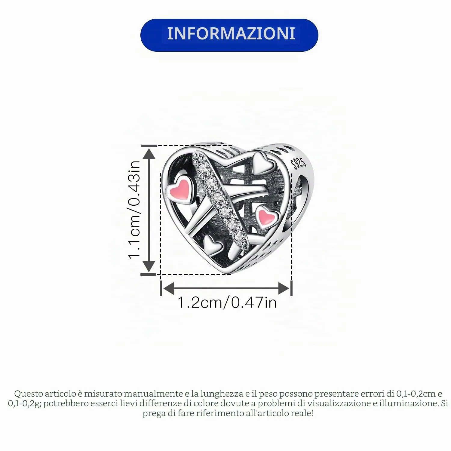 PANPOKI Charms in Argento 925 a Tema Amore Infinito - Infermiera con Cuore, Madre e Figlia, Pendenti per Bracciali e Collane - immagine 6